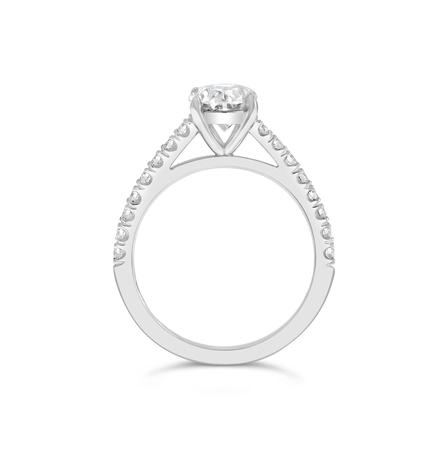EVERLASTING OVAL CUT DIAMOND ENGAGEMEN TRING with diamond band
