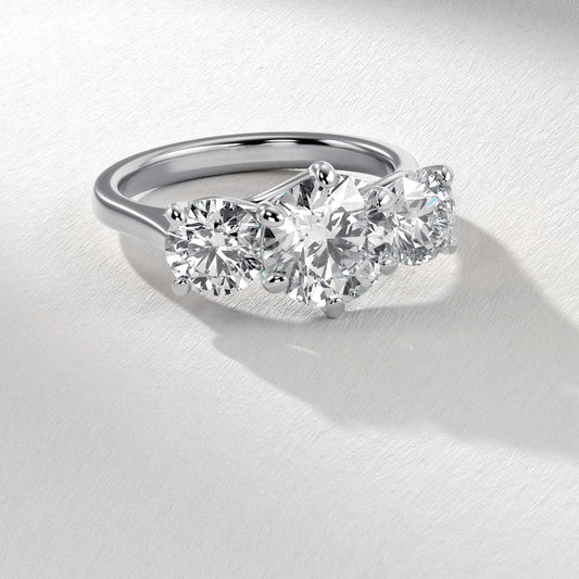 Lab Grown Diamond Three Stone Engagement Ring