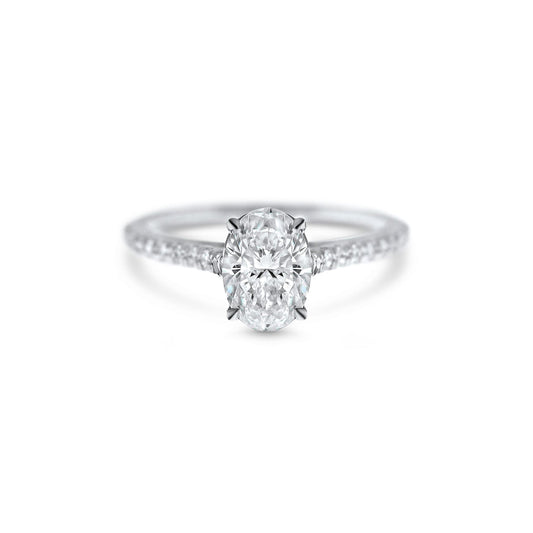 Oval Cut Diamond Engagement Ring diamond band