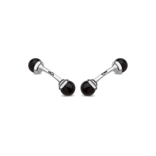 Barbarulo Napoli Mini Ball Onyx Cufflinks