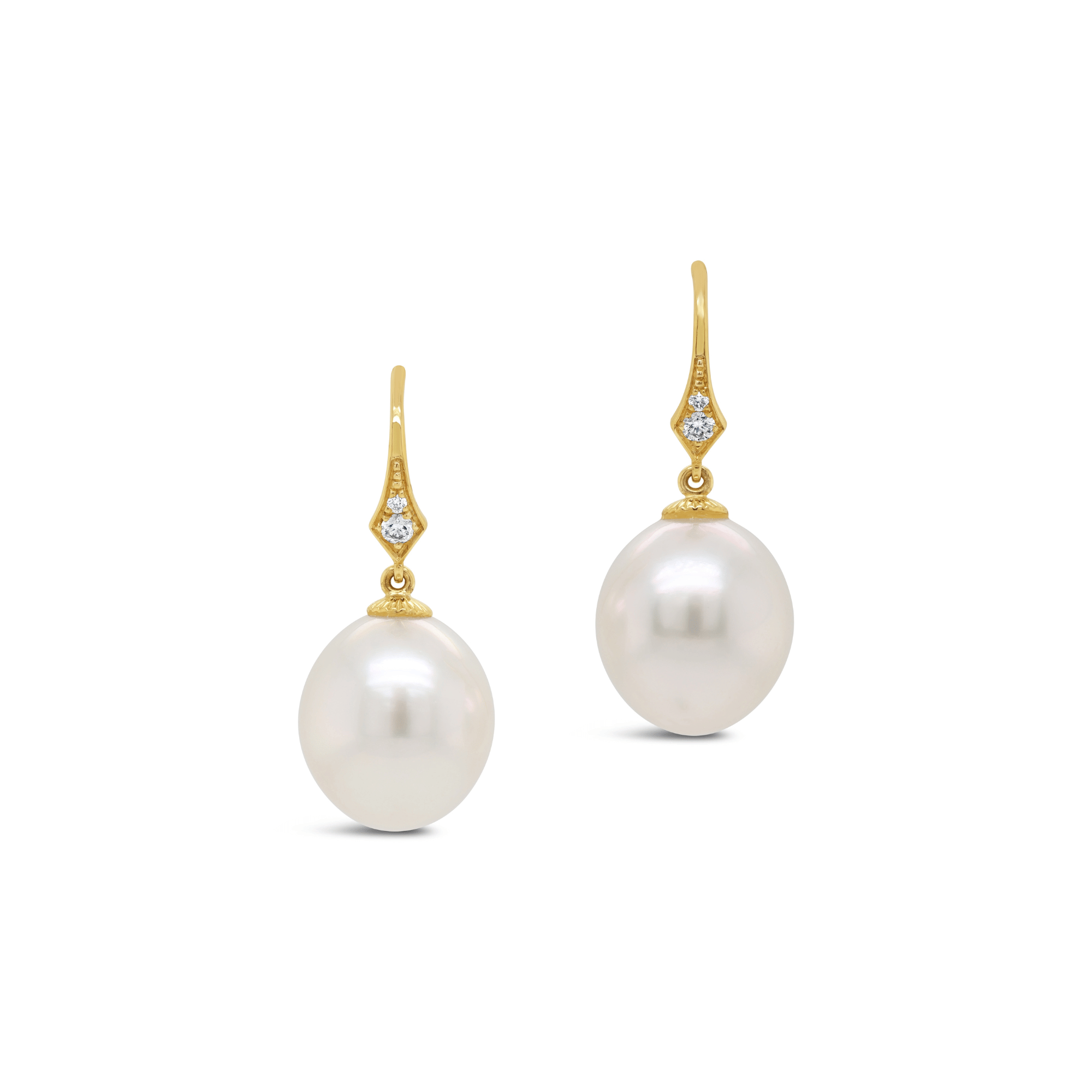 Diamond & South Sea pearl drop earrings
