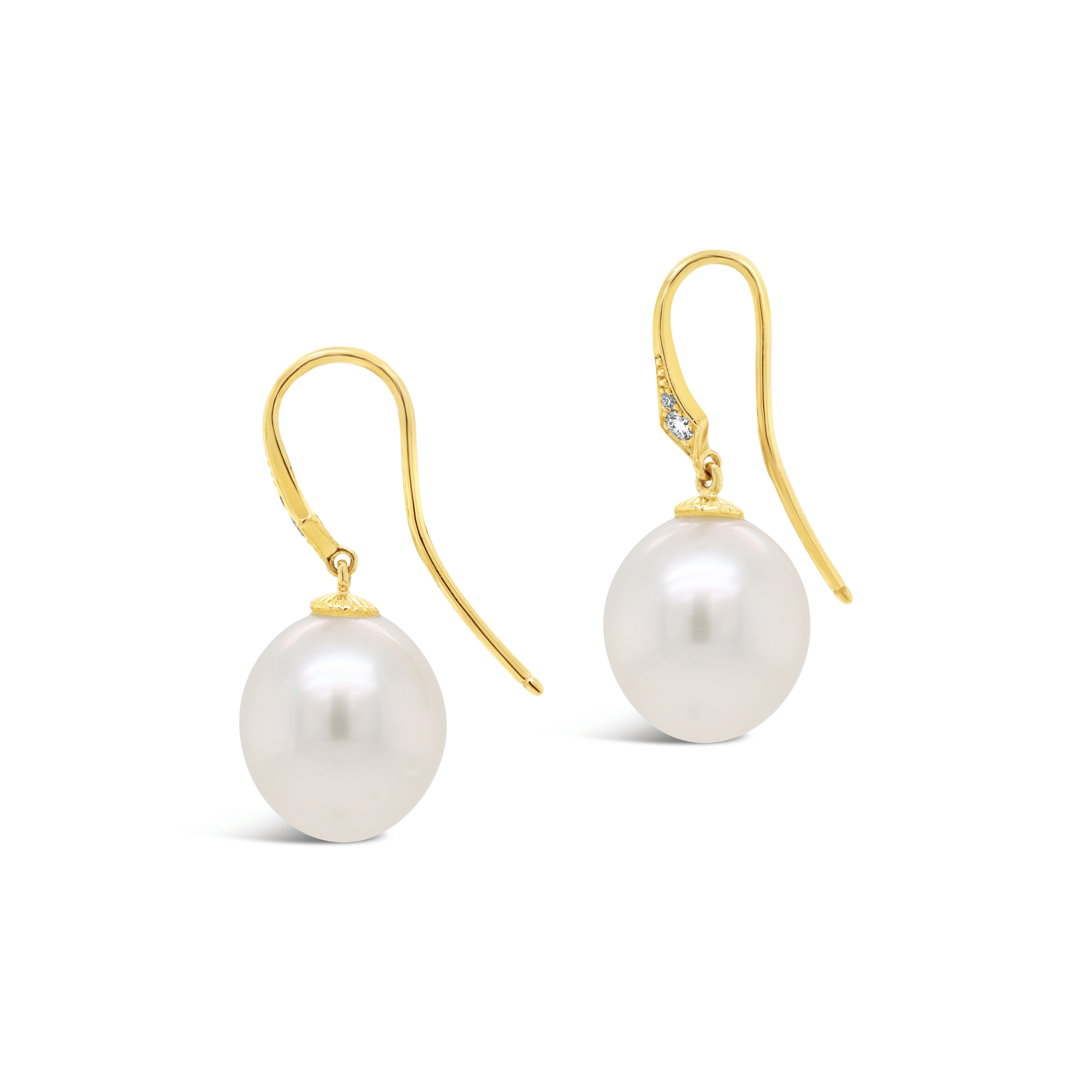 Diamond & South Sea pearl drop earrings