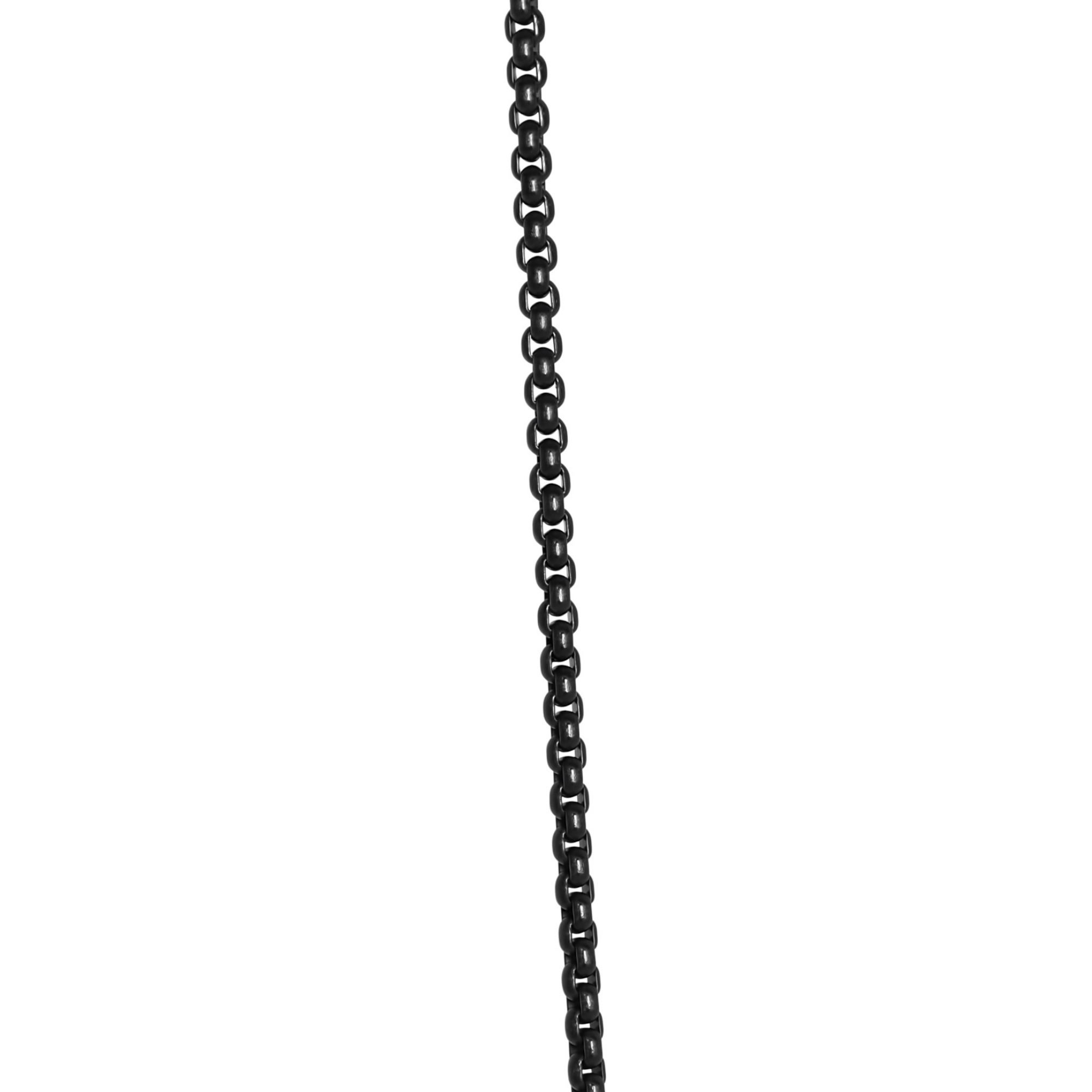 Black Titanium Box Link Chain Necklace, 2.7mm