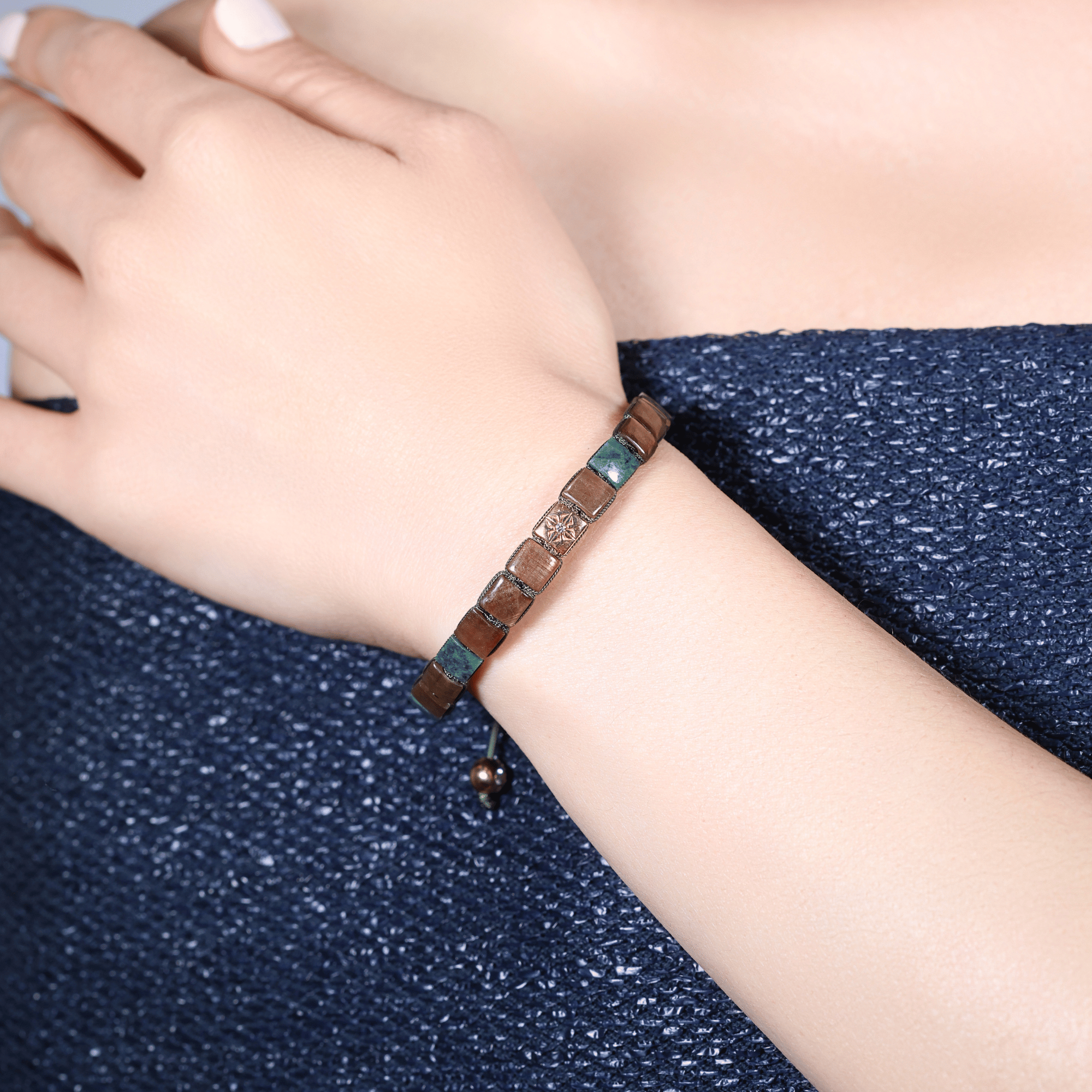 Shamballa Bracelet With Brown Sapphires Beaded Bracelets for Men