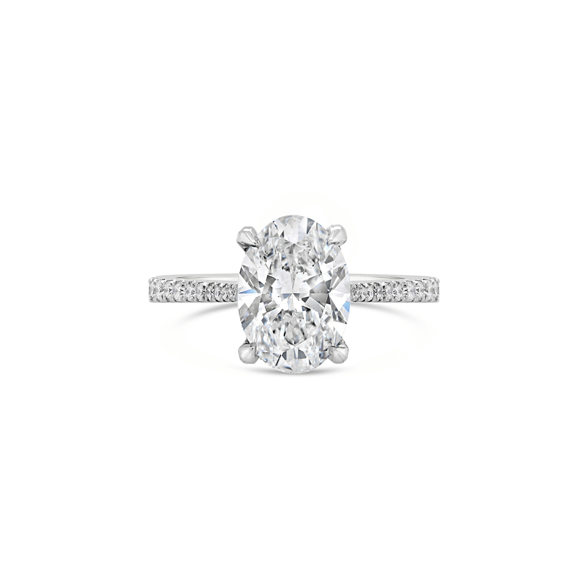 Everlasting Oval Cut Diamond with Tapered Band Engagement Ring