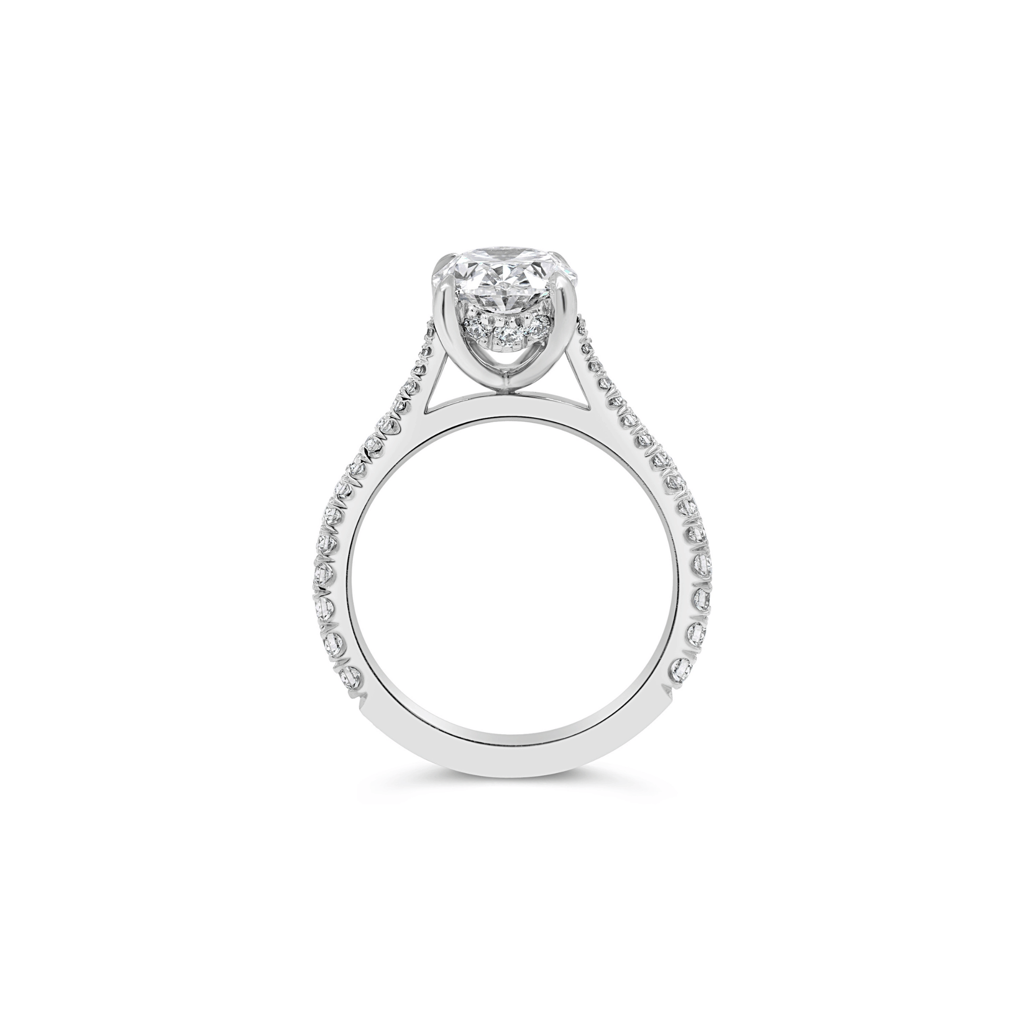 Everlasting Oval Cut Diamond with Tapered Band Engagement Ring