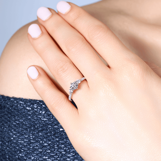 Signature Ready-to-Wear Three Stone Round Brilliant Cut Engagement Ring