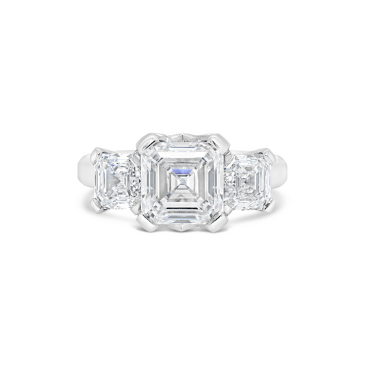 Signature Assher Cut Three Stone Engagement Ring