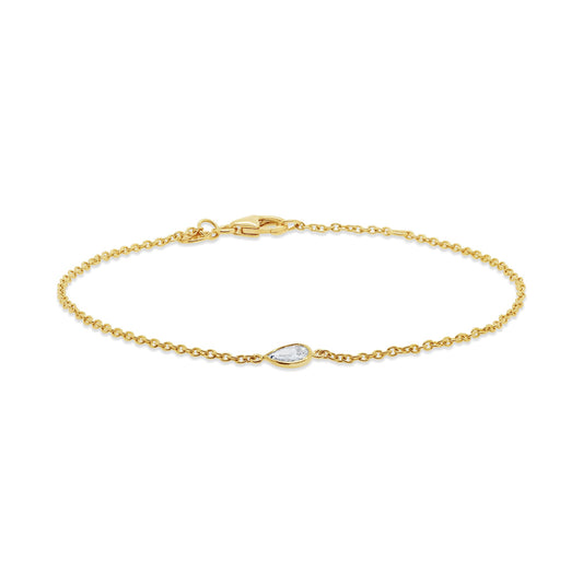 Pear Shaped Diamond Gold Bracelets for Women