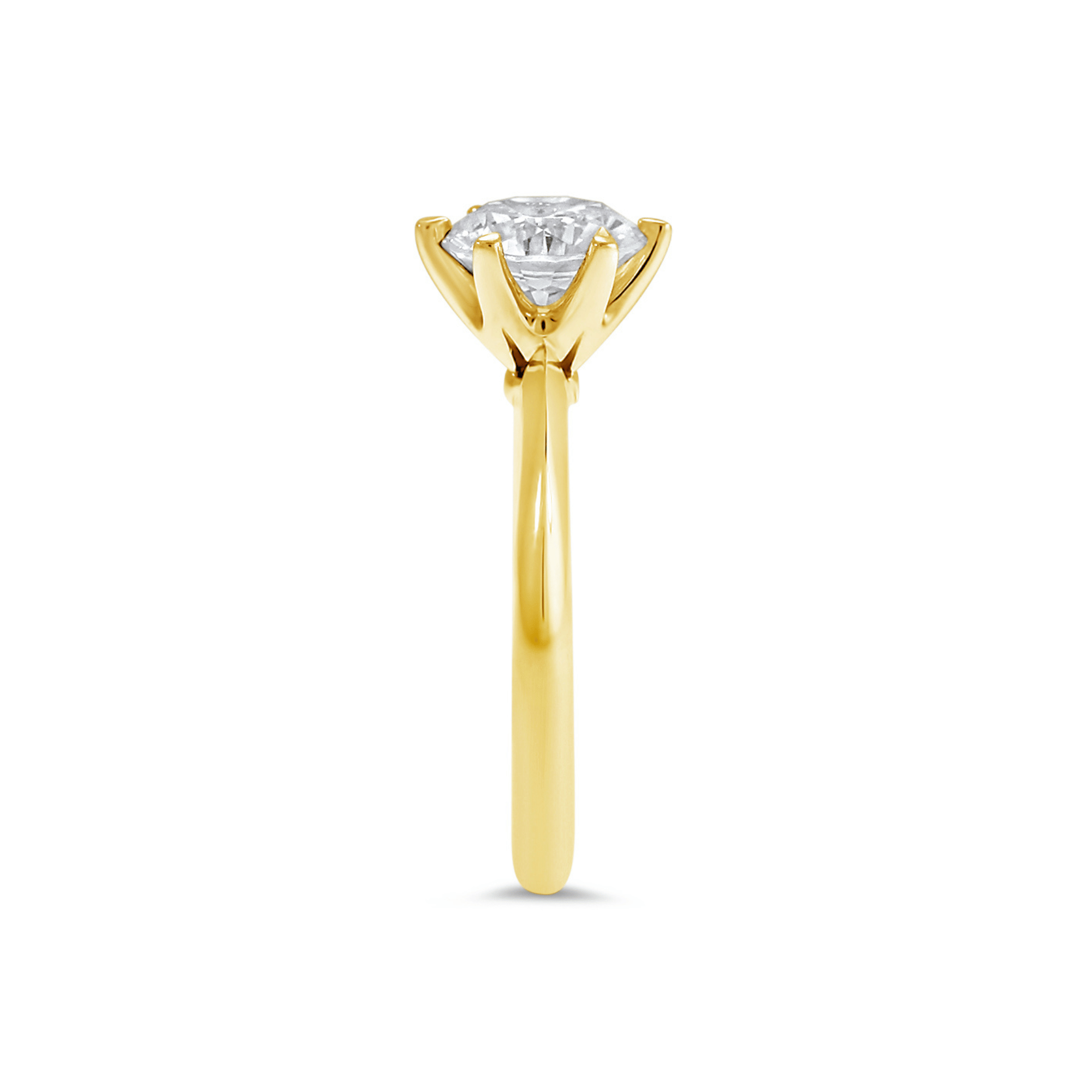 Yellow Gold Diamond Knife Edge Engagement Ring