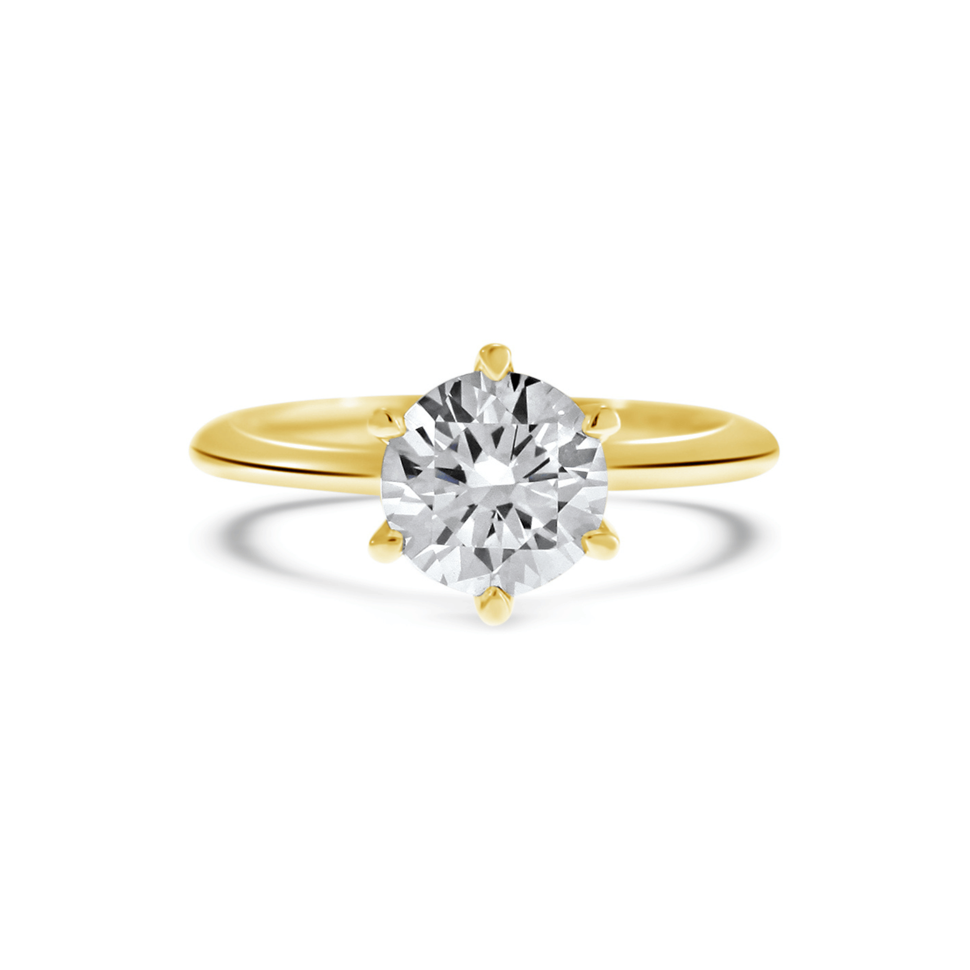 Yellow Gold Diamond Knife Edge Engagement Ring