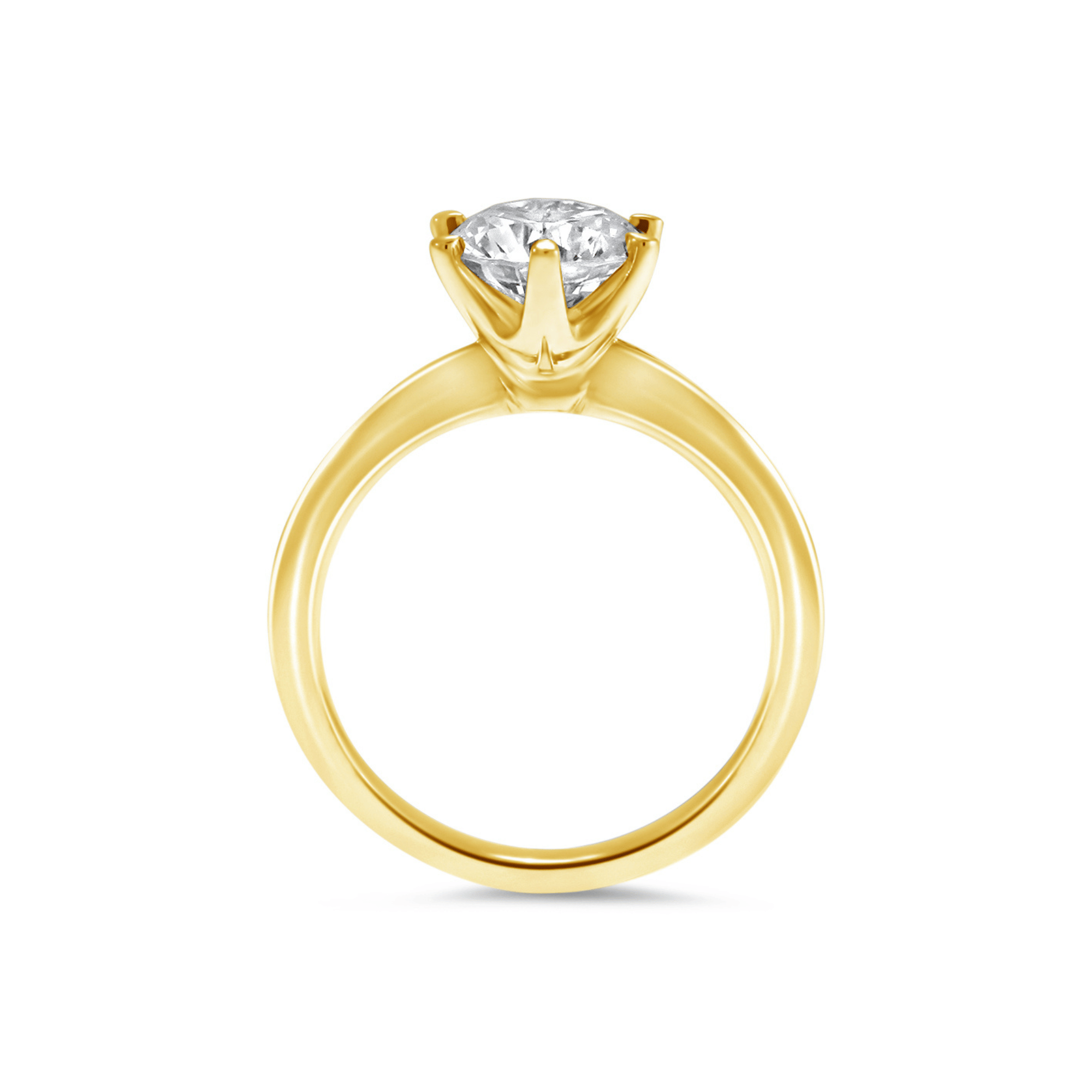 Yellow Gold Diamond Knife Edge Engagement Ring