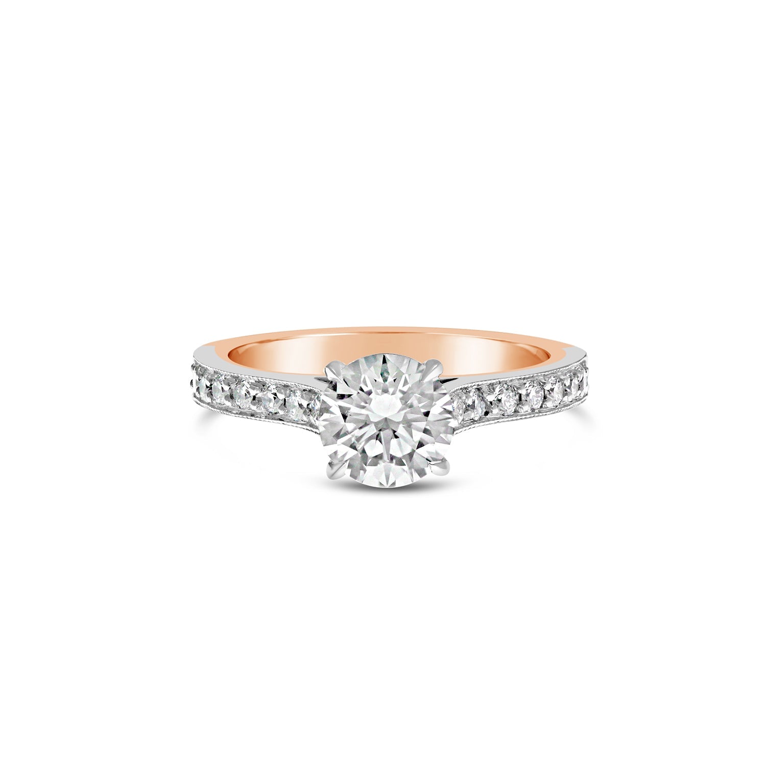 Claw-Set Round Brilliant Cut Diamond Engagement Ring