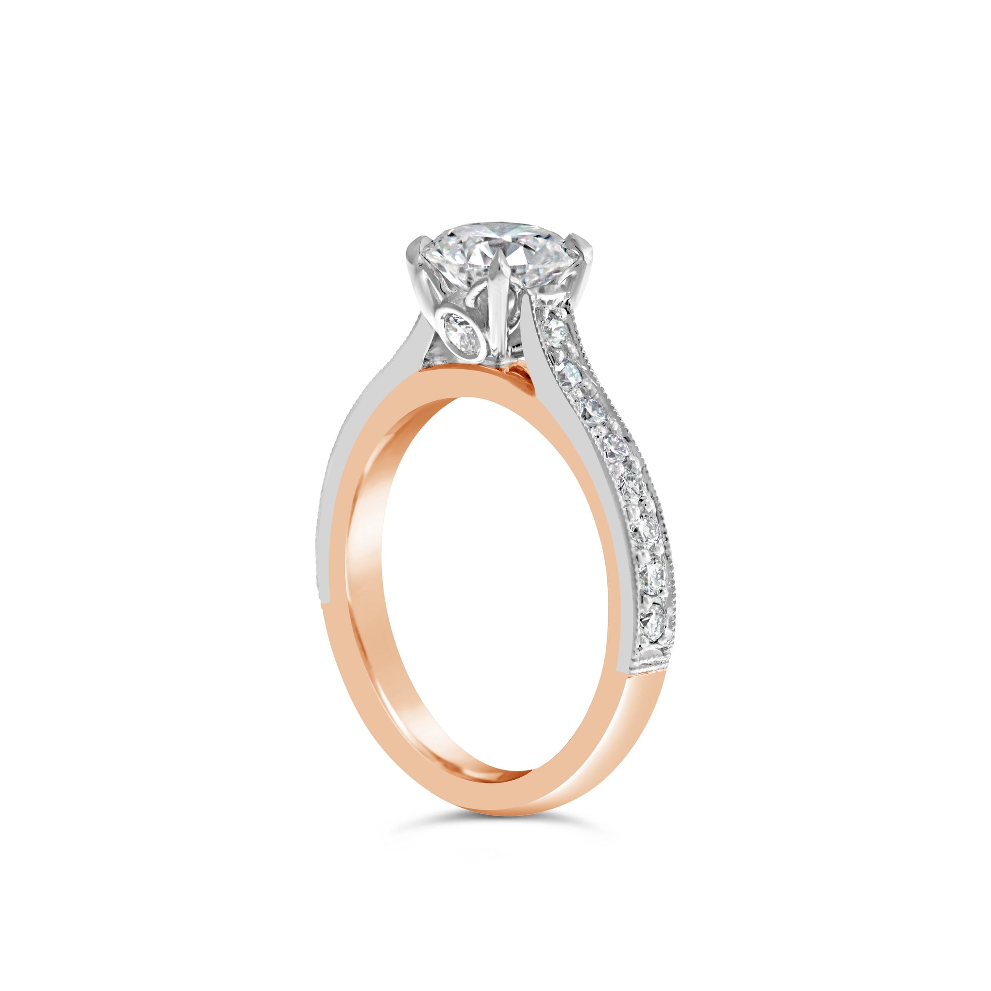 Claw-Set Round Brilliant Cut Diamond Engagement Ring