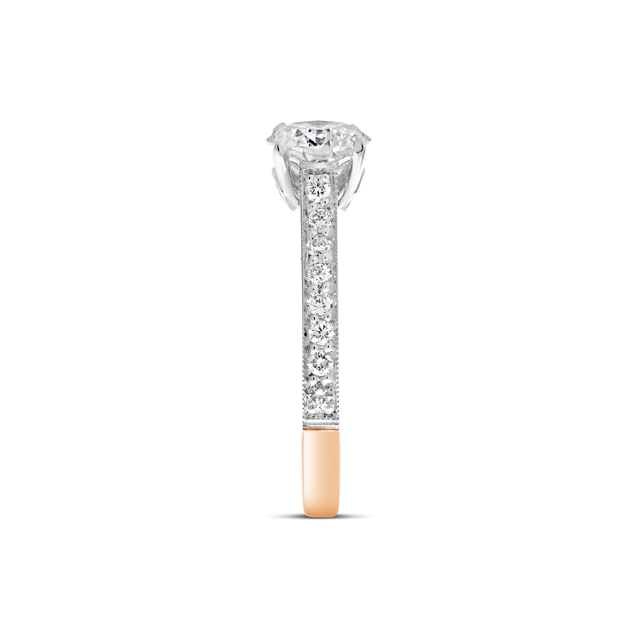 Claw-Set Round Brilliant Cut Diamond Engagement Ring