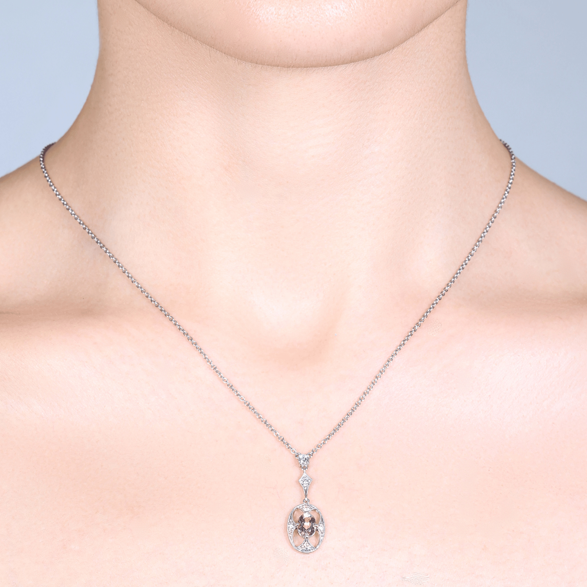 G1741_Morganite & Diamond Necklace