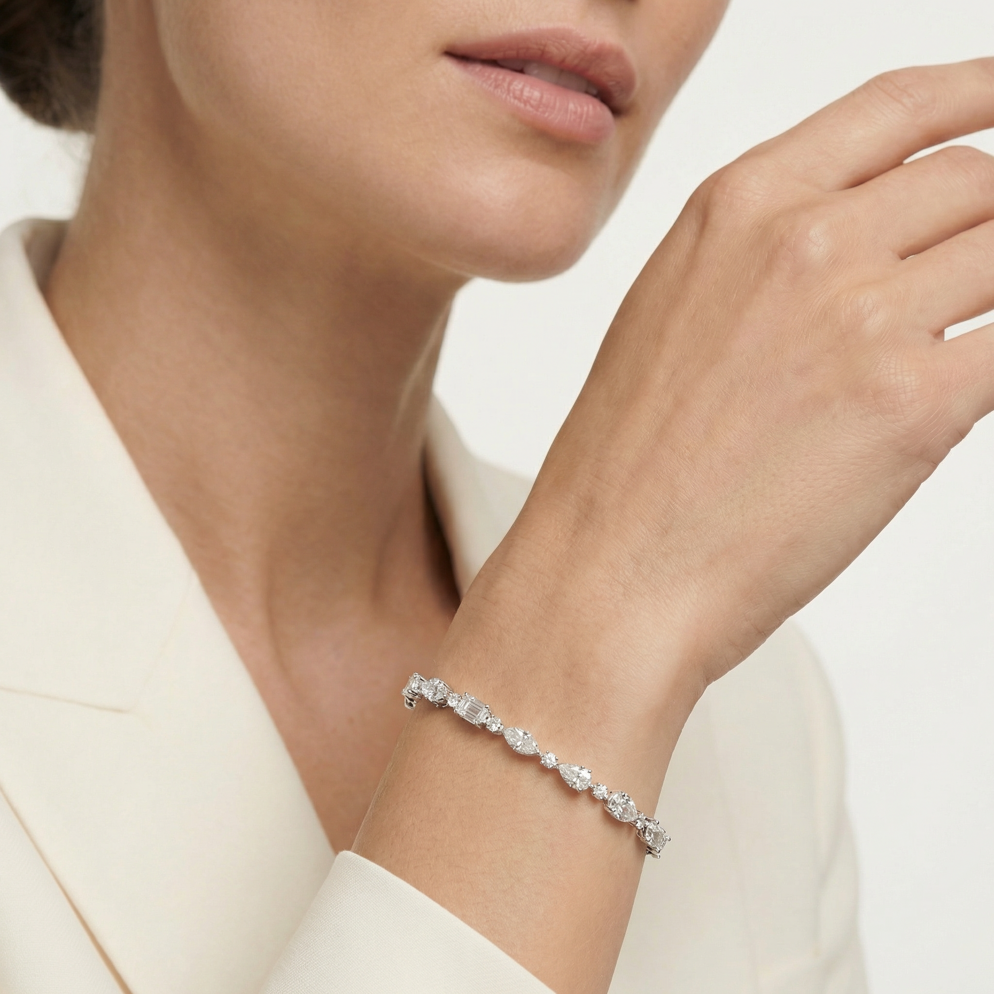 Indra Mixed-Cut Lab Grown Diamond Tennis Bracelet