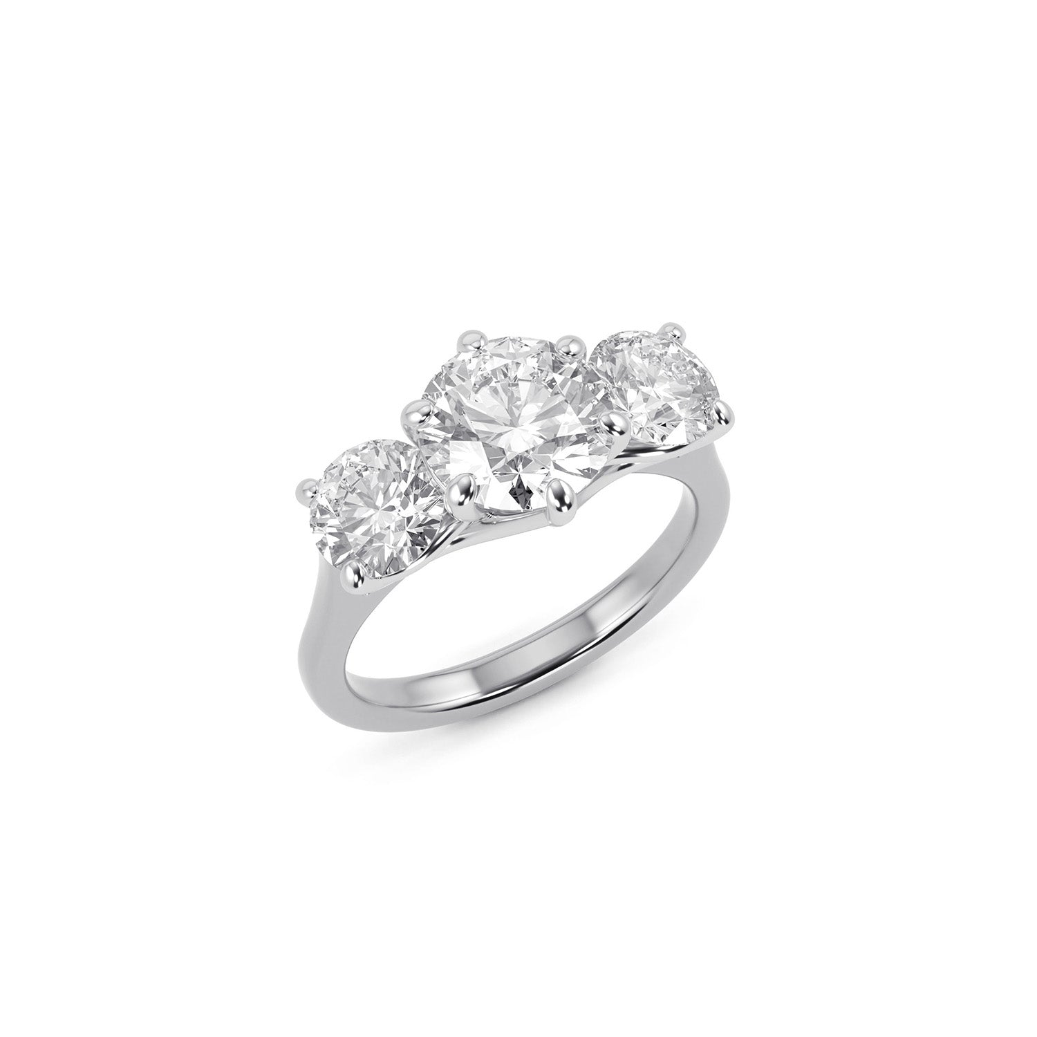 Lab Grown Diamond Three Stone Engagement Ring