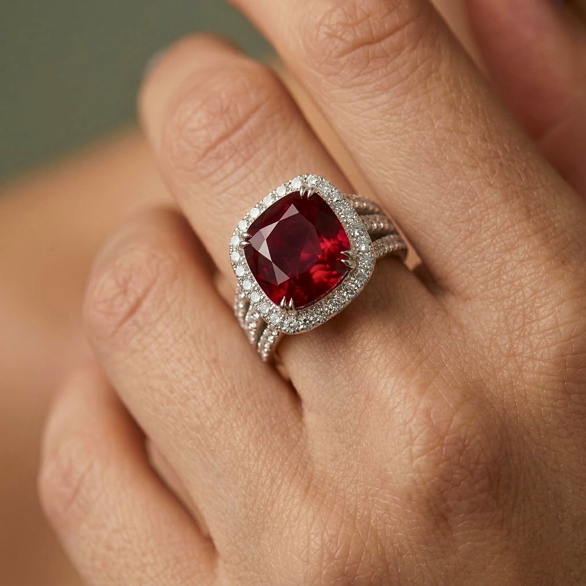 Manhattan Collection Malaya Garnet and Diamond Cocktail Ring