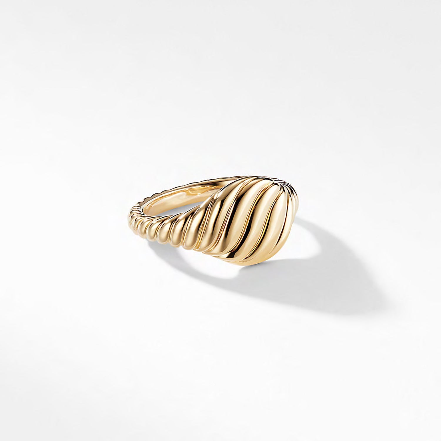 Sculpted Cable Mini Pinky Ring in 18ct Gold -3