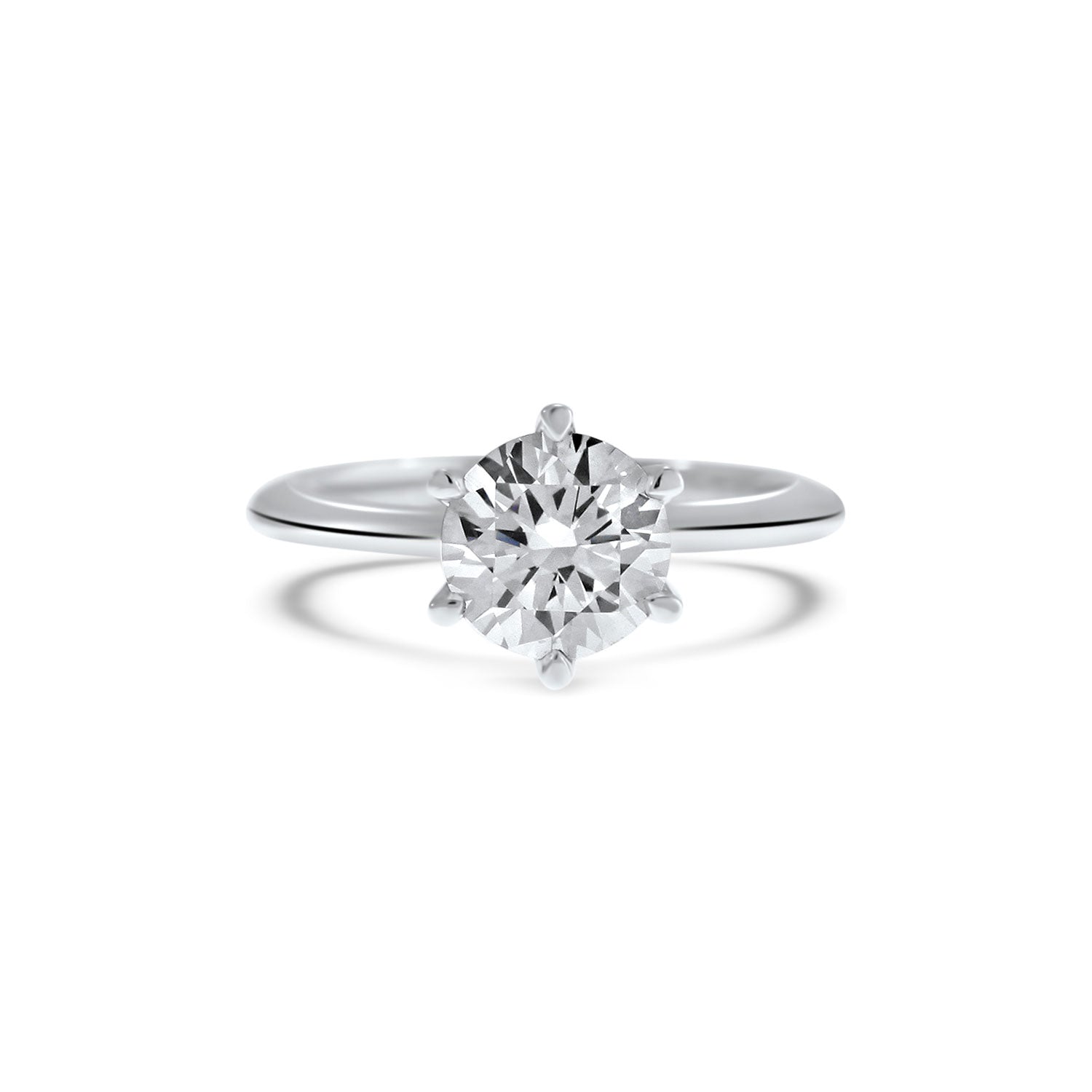 Round Brilliant Cut Diamond six claw Engagement Ring