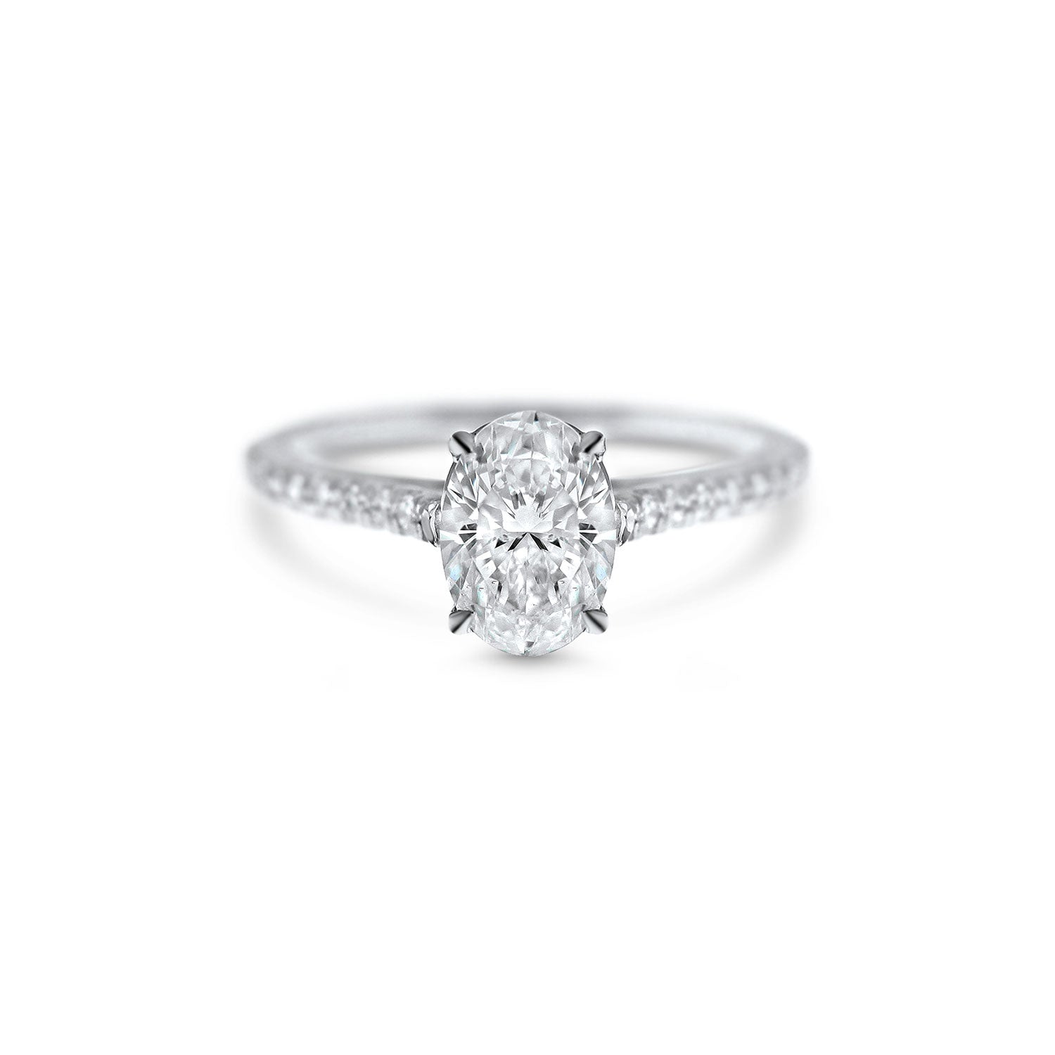 Oval Cut Diamond Engagement Ring diamond band