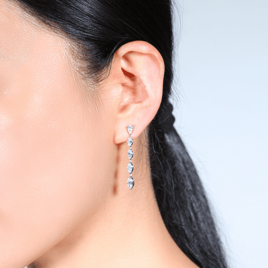 Indra Mixed Cut Diamond Drop Earrings