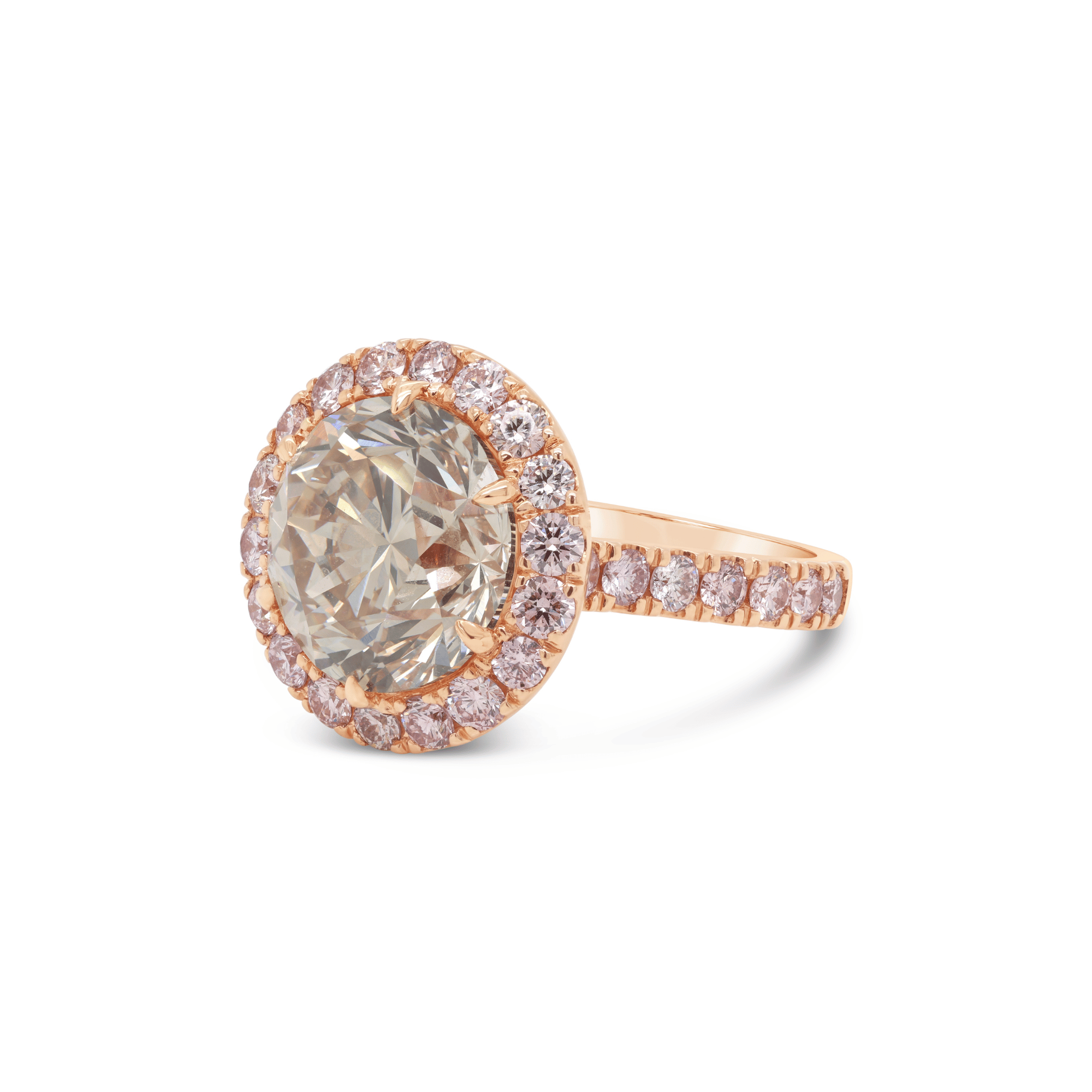 Argyle Pink Diamond Halo Ring
