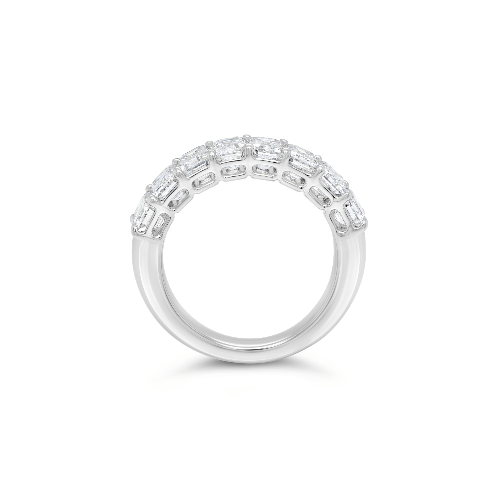 Eight Stone Emerald Cut Diamond Eternity Ring