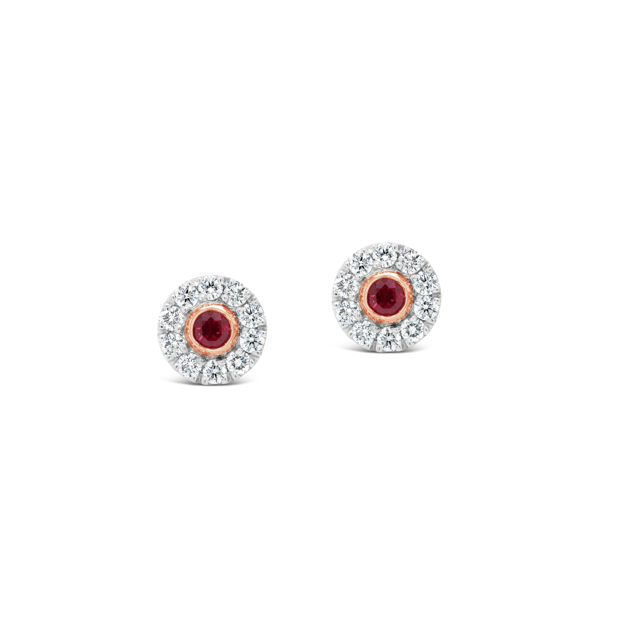 Ruby & Diamond Halo Earrings