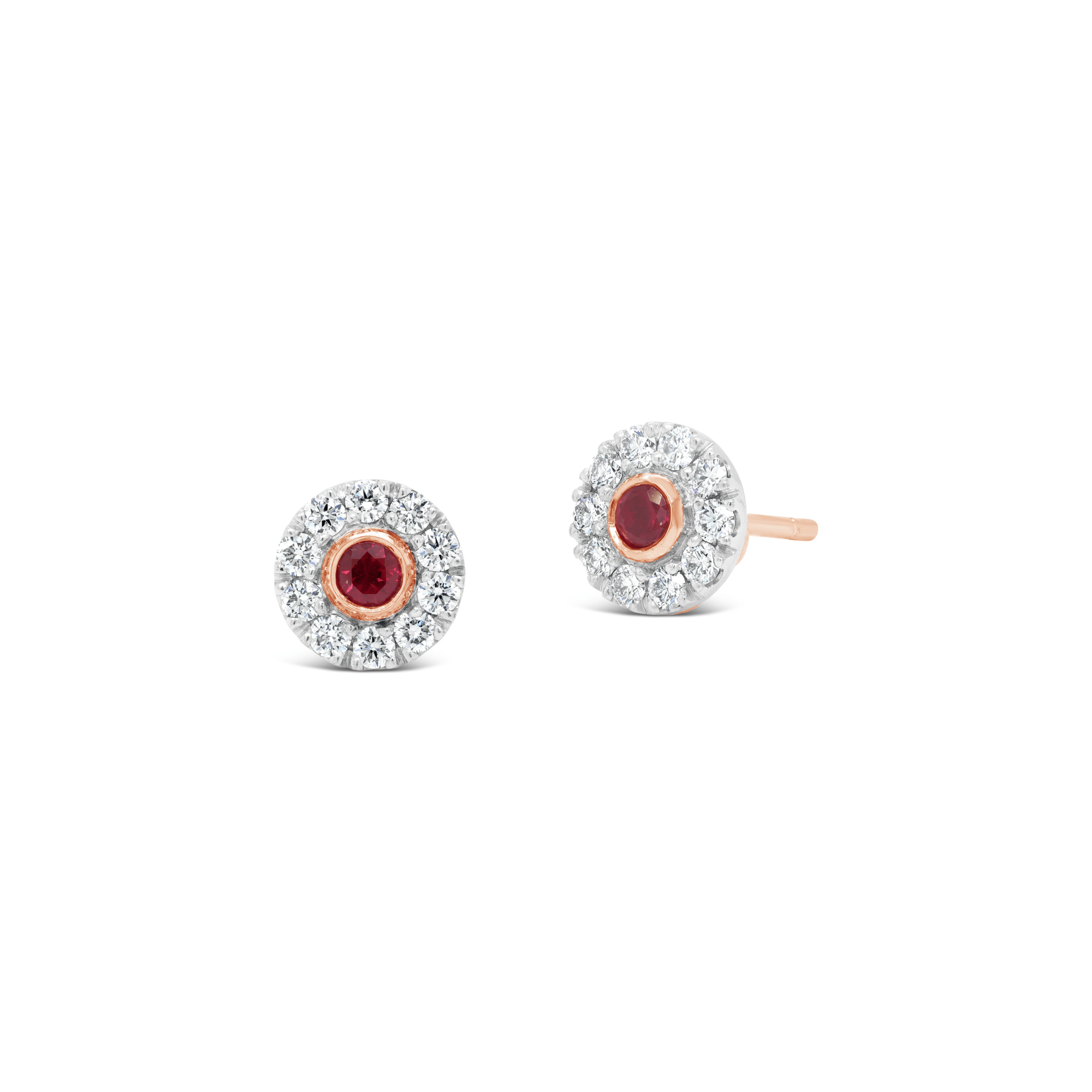 Ruby & Diamond Halo Earrings