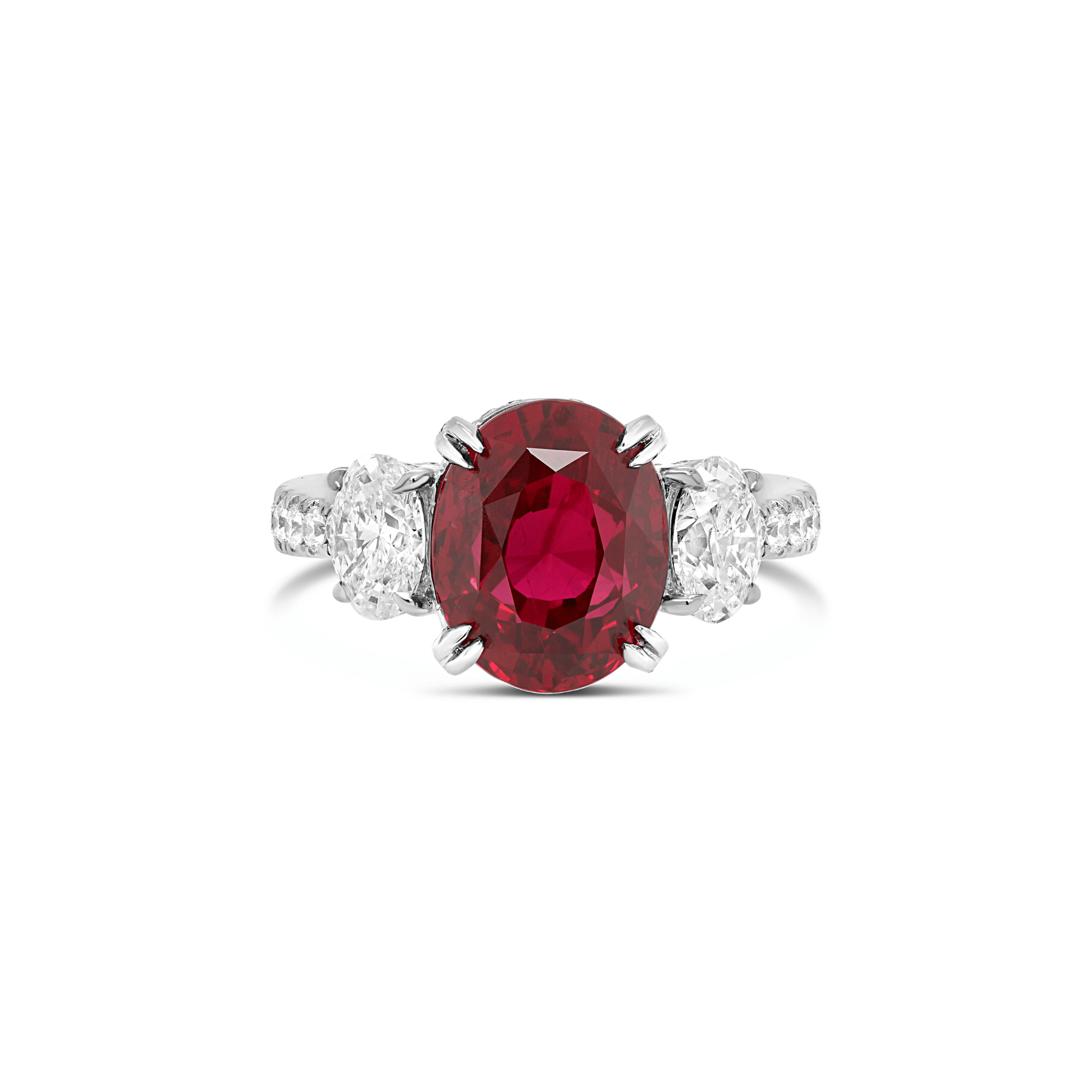 Ruby and diamond engagement ring