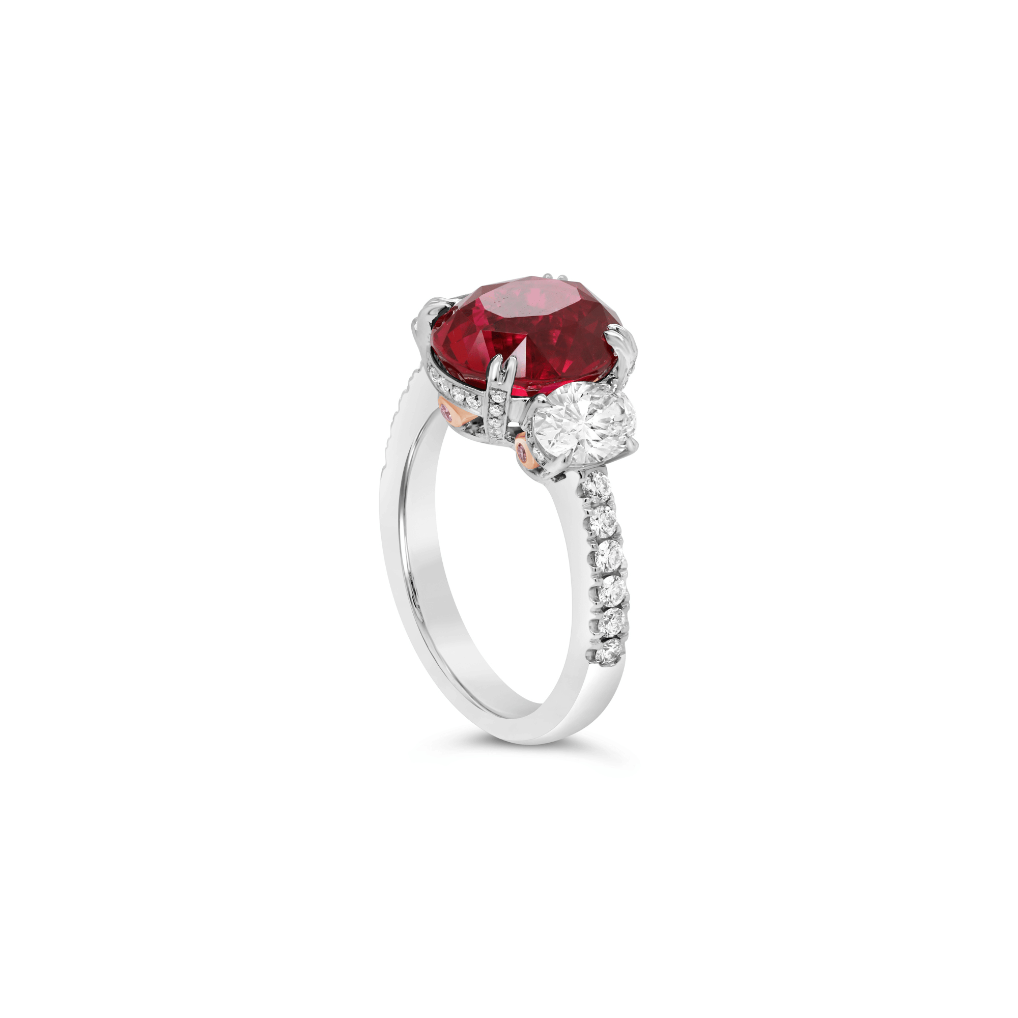 Ruby and diamond engagement ring