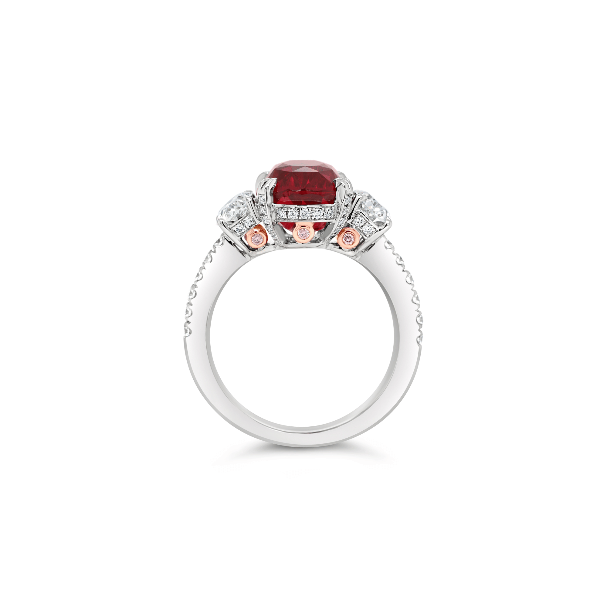 Ruby and diamond engagement ring