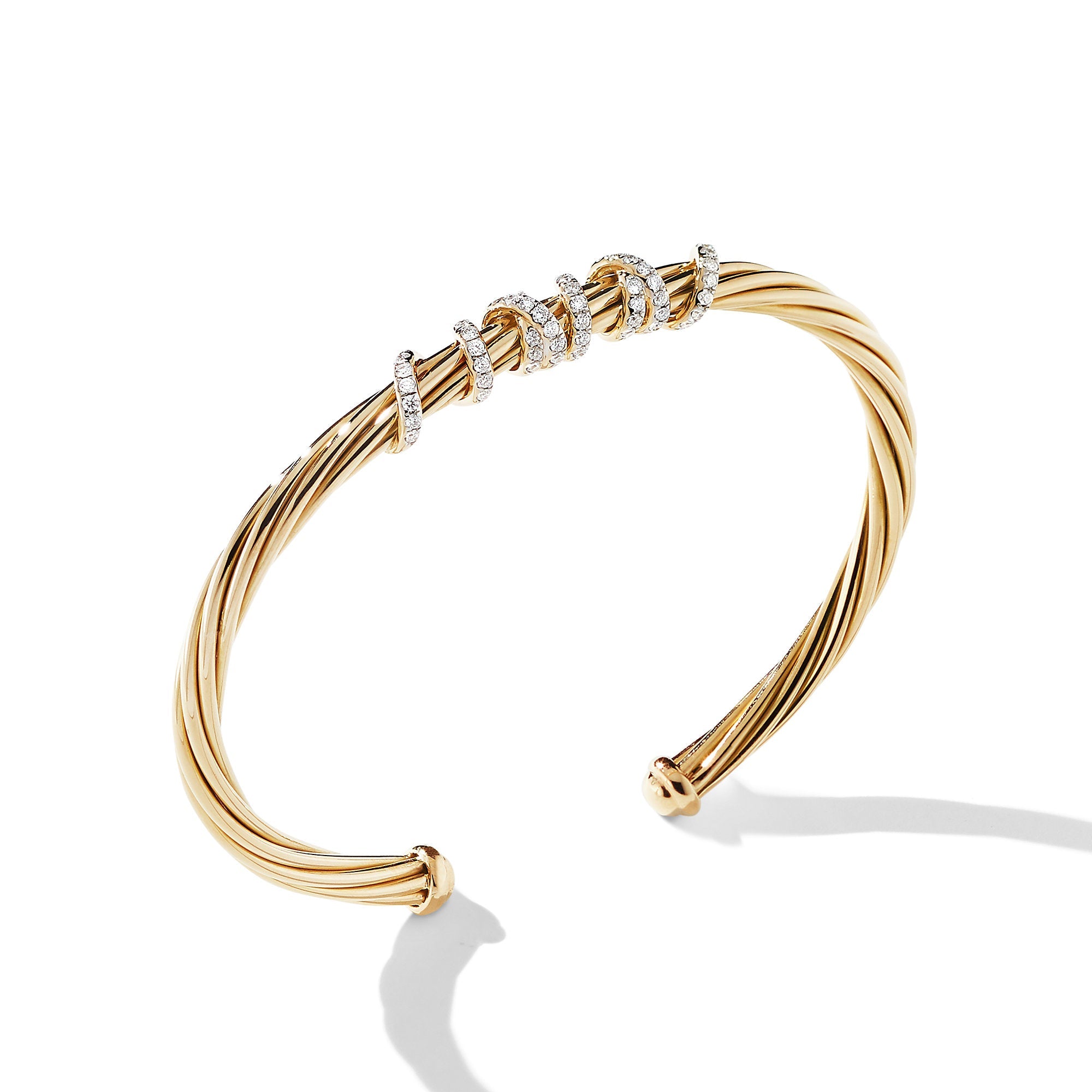 Helena Center Station Bracelet in 18ct Yellow Gold with Pavé Diamonds