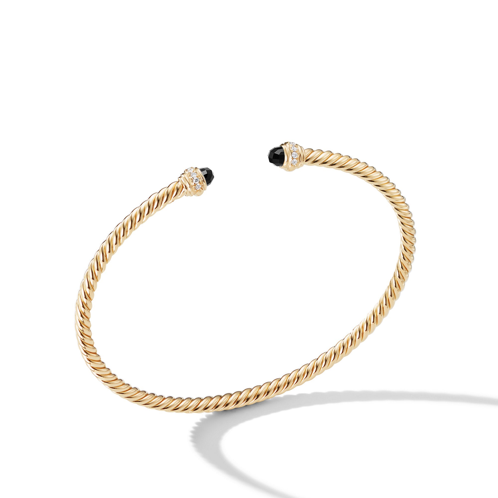 Cablespira® Bracelet in 18ct Yellow Gold with Black Onyx and Pavé Diamonds