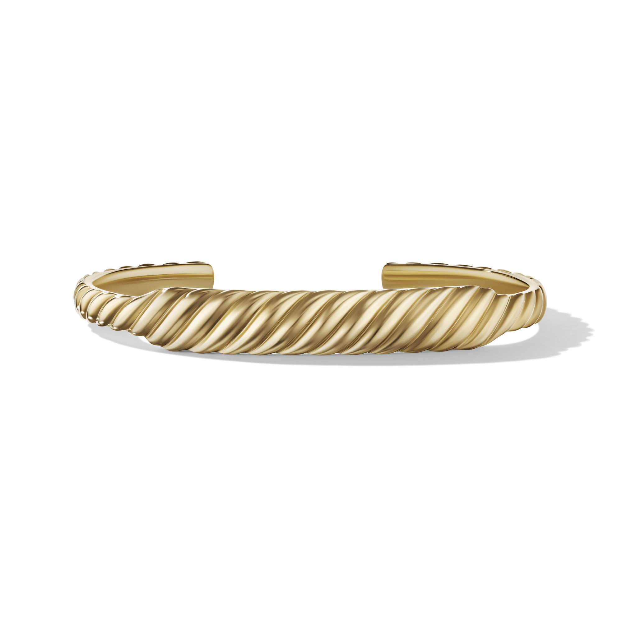 Sculpted Cable Contour Cuff Bracelet in 18ct Yellow Gold