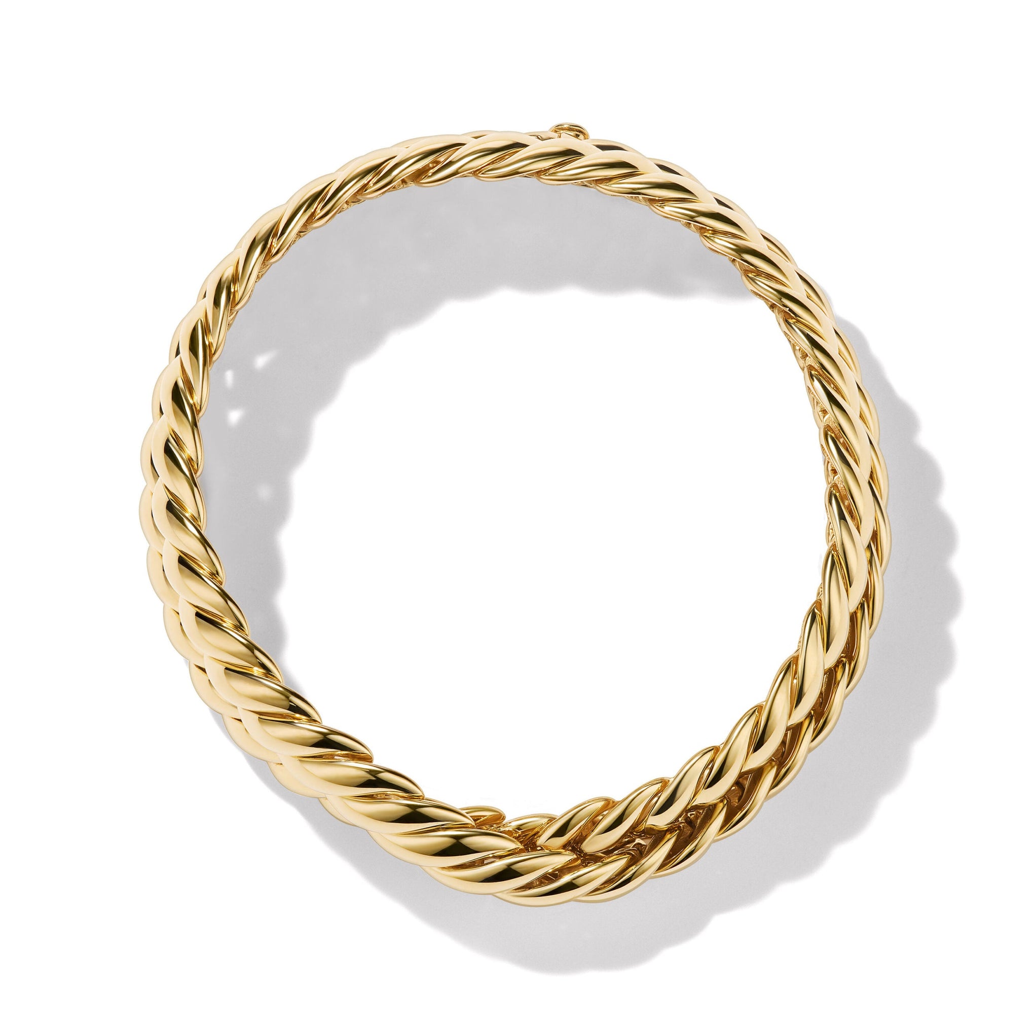 Sculpted Cable Double Wrap Bracelet in 18ct Yellow Gold