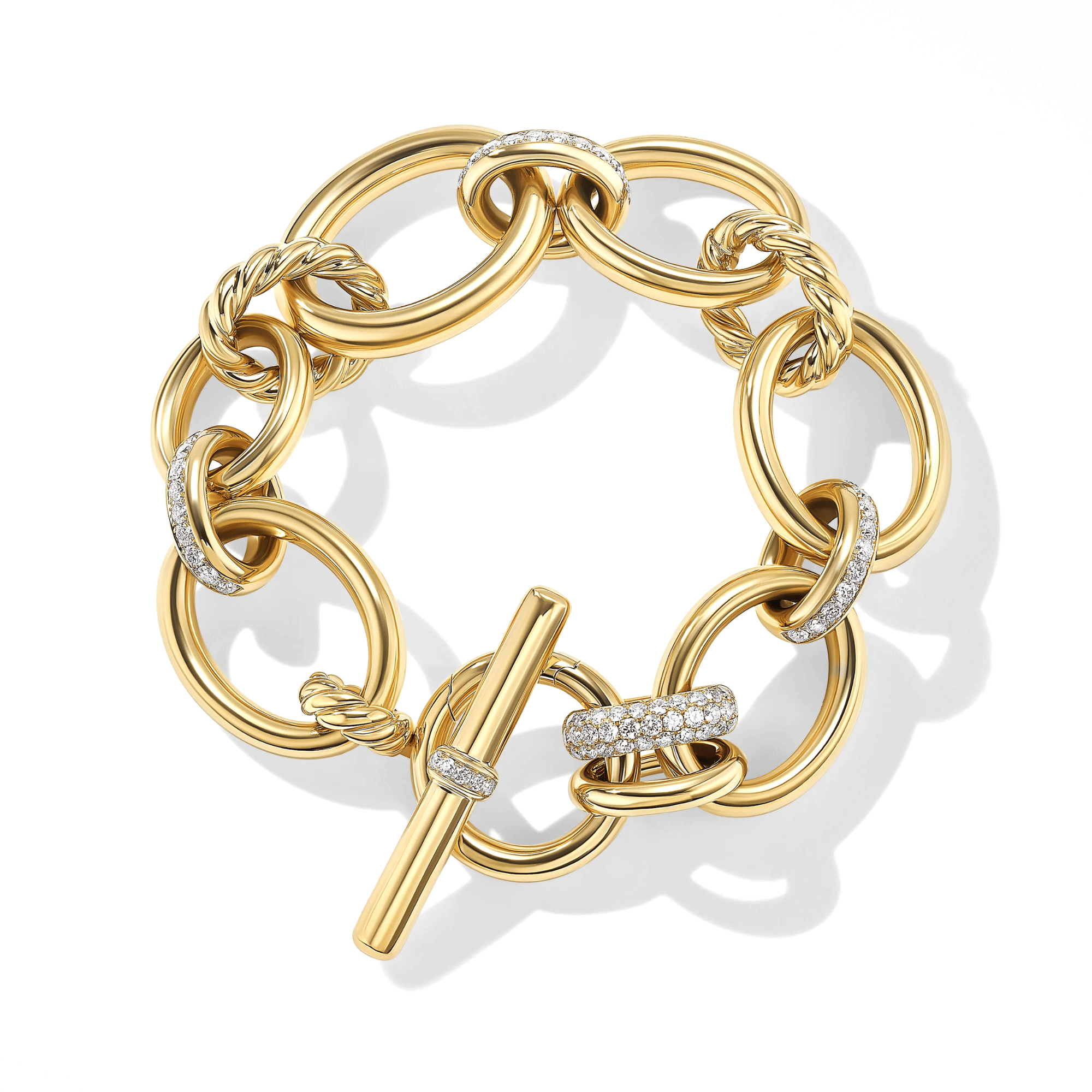 DY Mercer™ Chain Bracelet in 18ct Yellow Gold with Diamonds