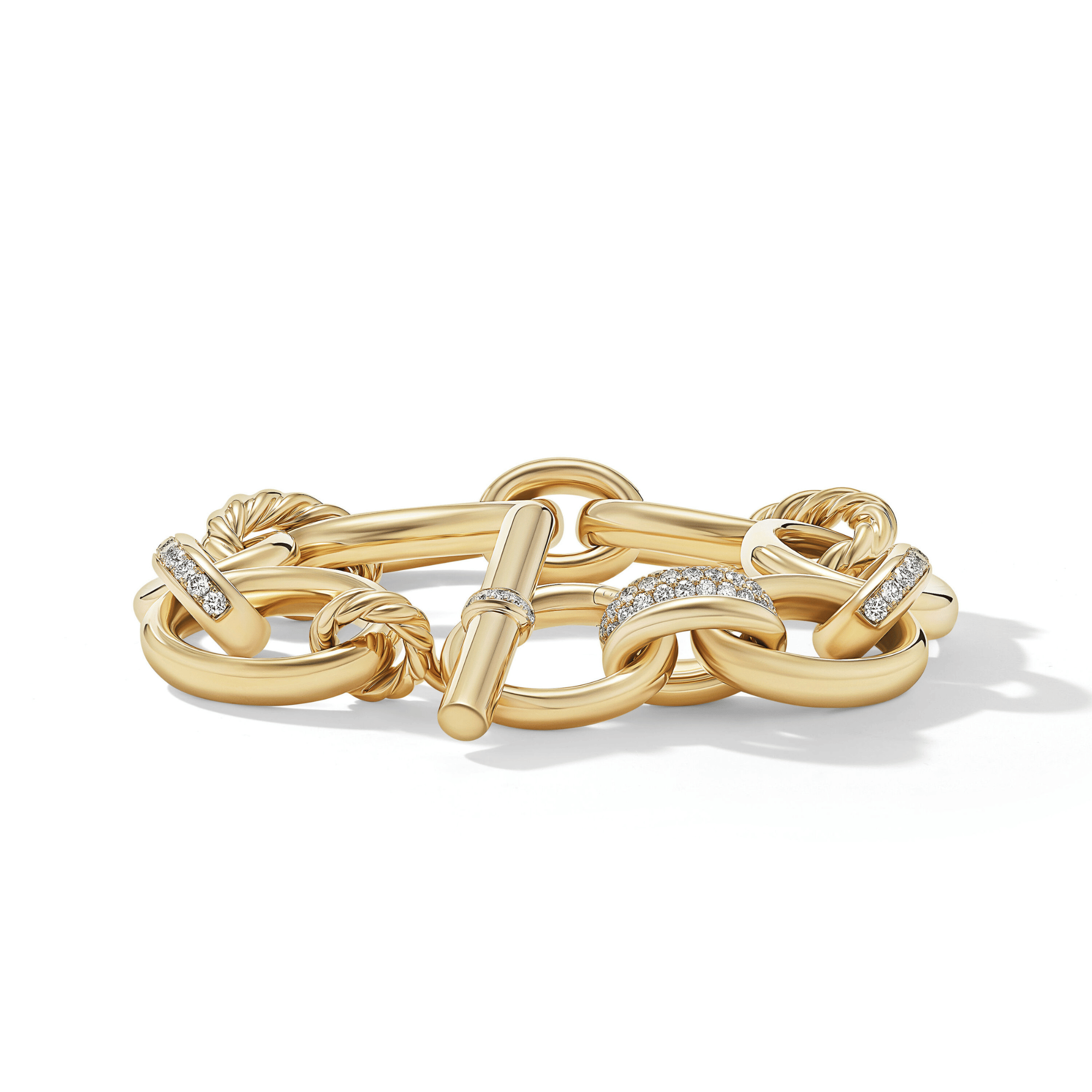 DY Mercer™ Chain Bracelet in 18ct Yellow Gold with Diamonds