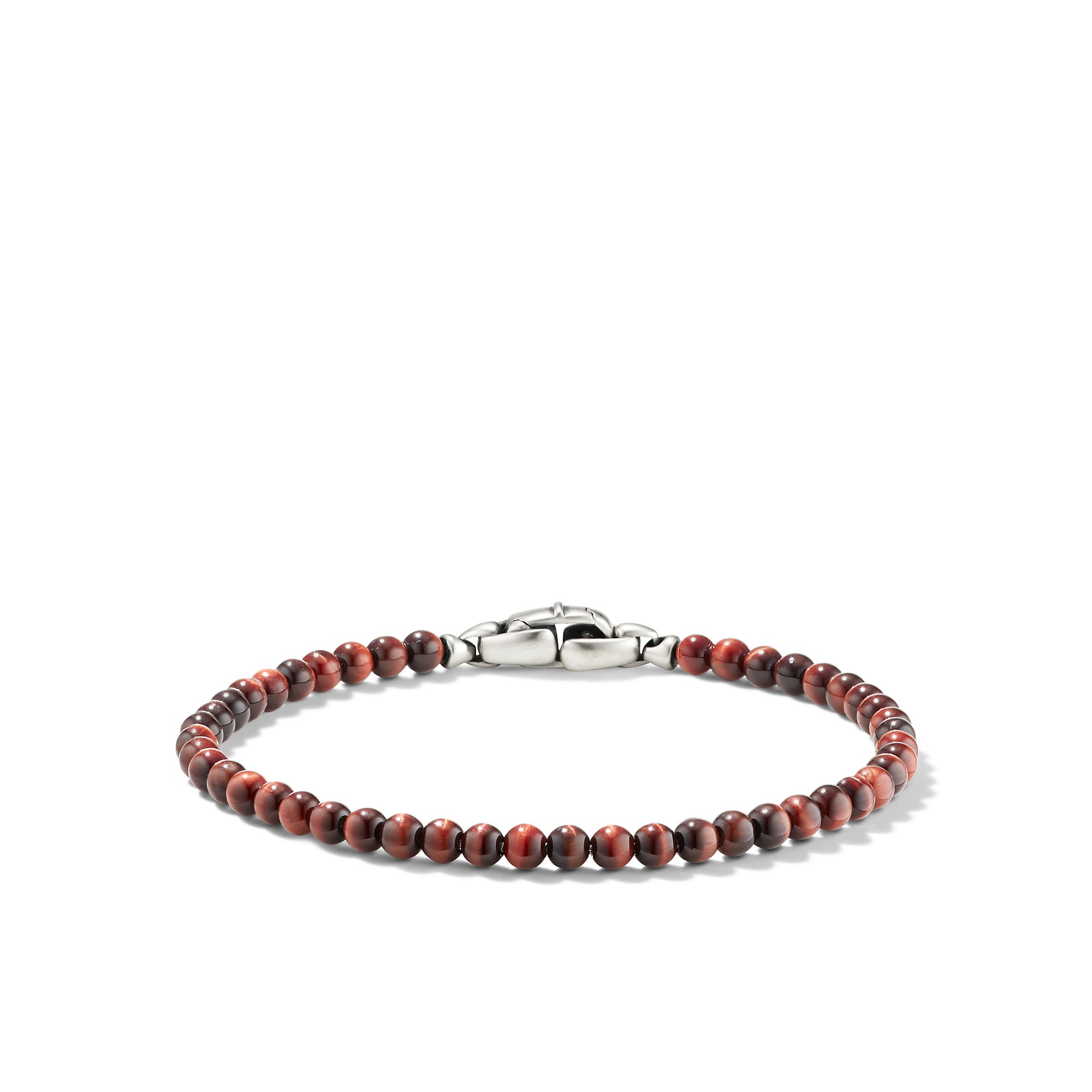 SPIRITUAL BEADS BRACELET IN STERLING SILVER WITH RED TIGER'S EYE