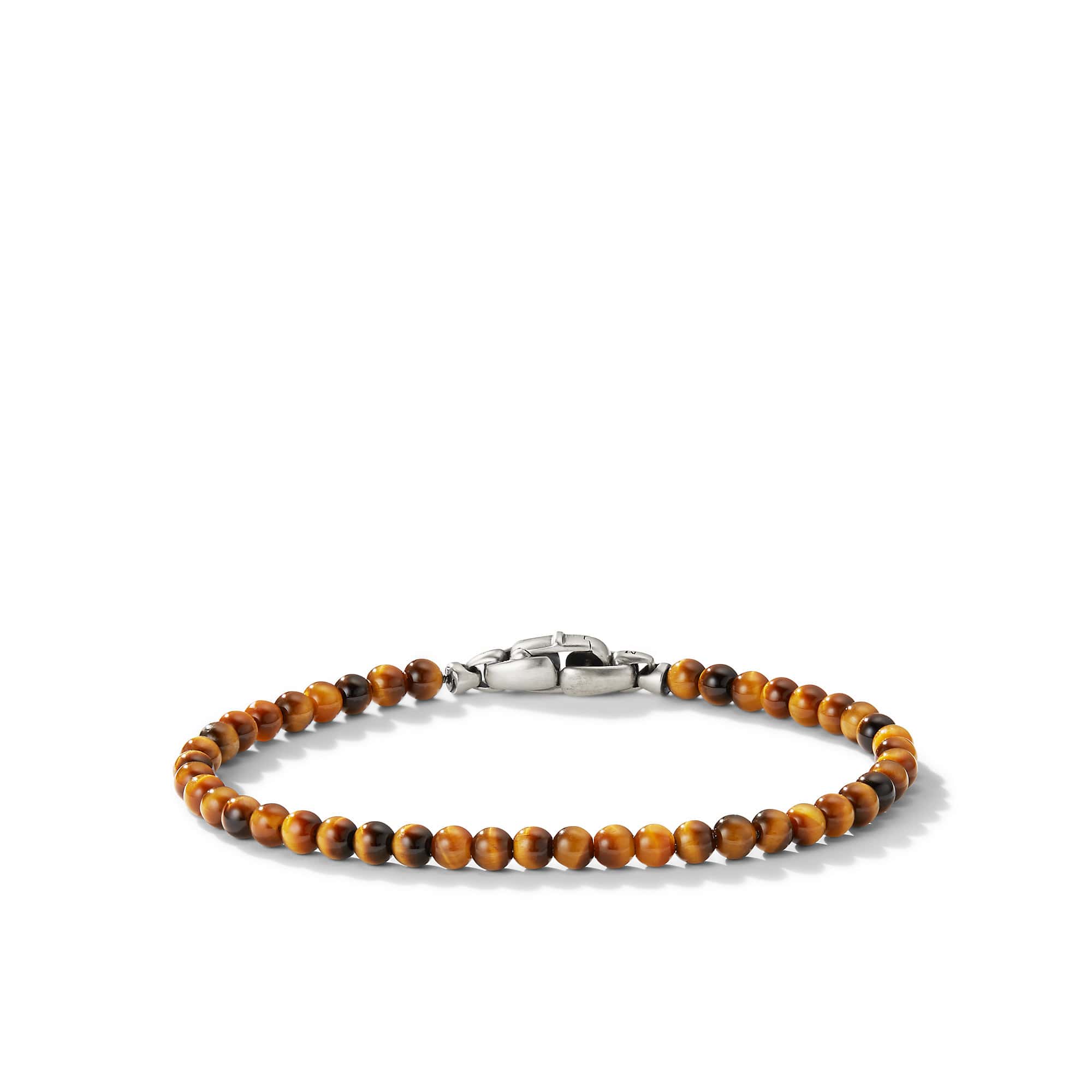 Spiritual Beads Bracelet In Sterling Silver With Tiger's Eye