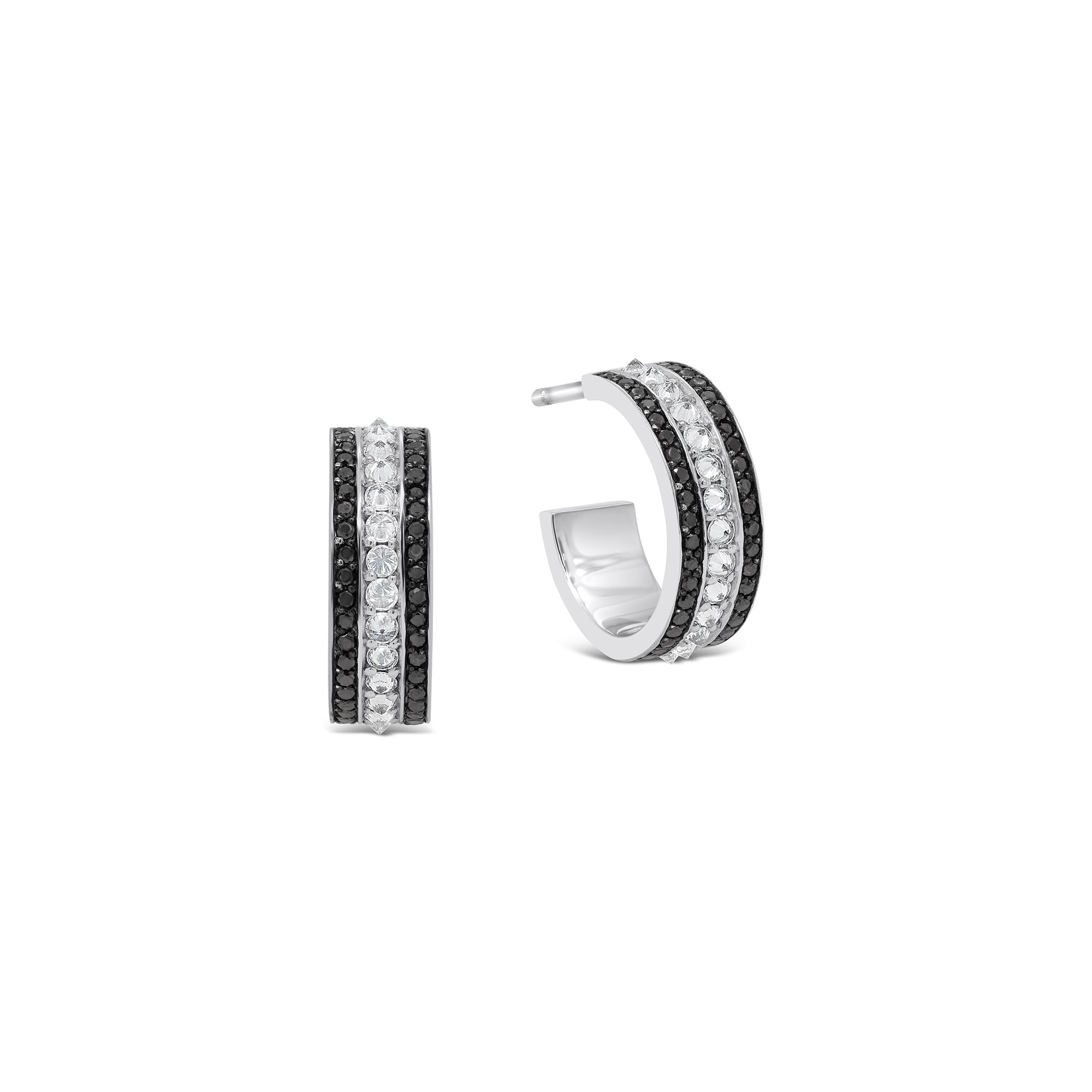 Diamond & Black Diamond Hoops