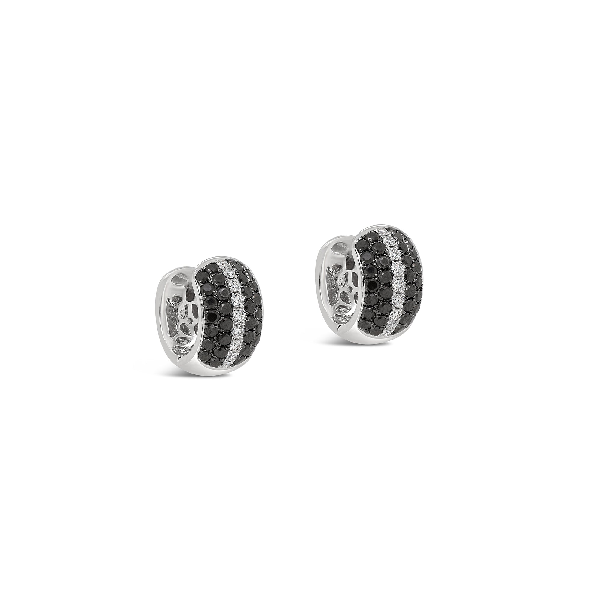 Black & White Diamond Pavè Hoop Earrings