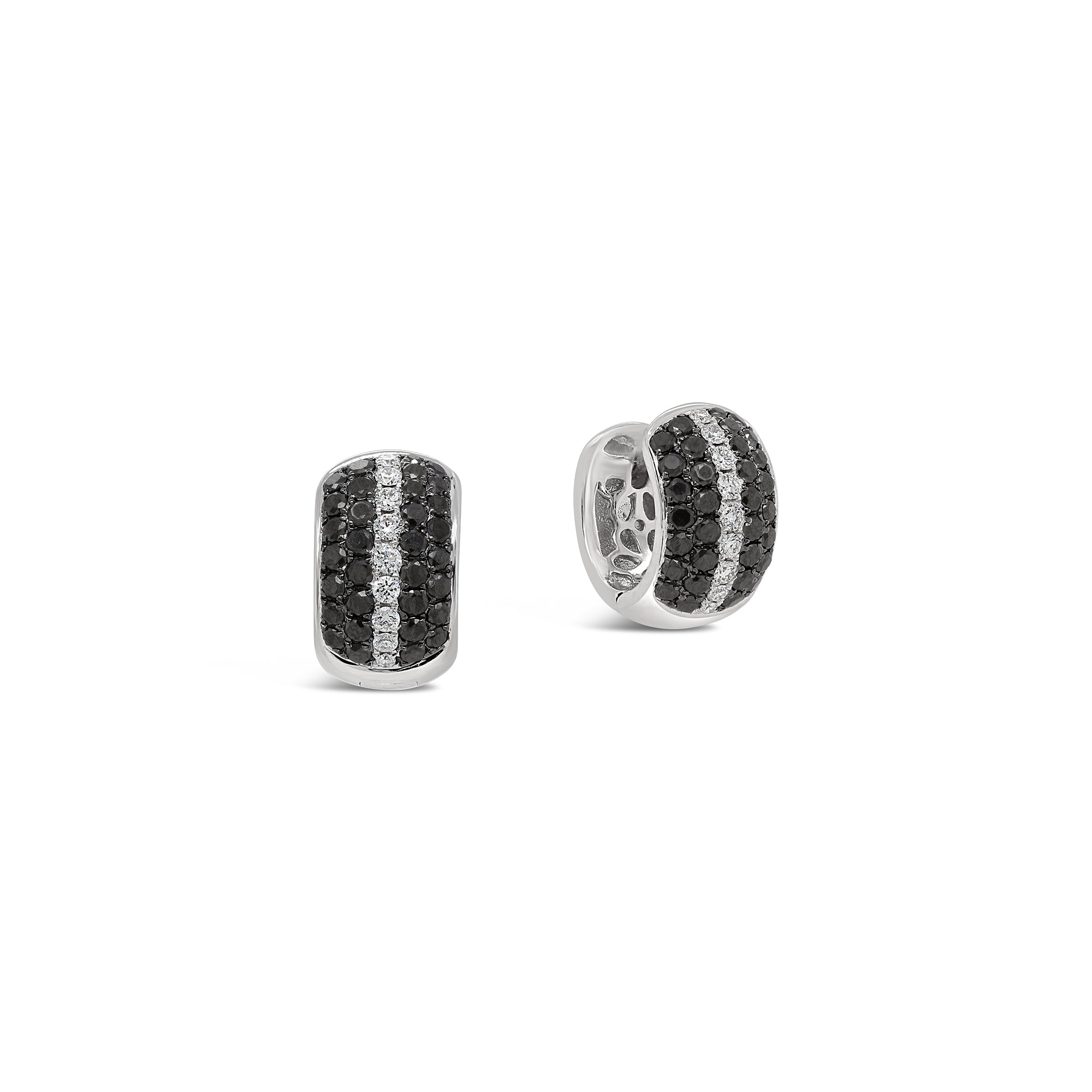 Black & White Diamond Pavè Hoop Earrings
