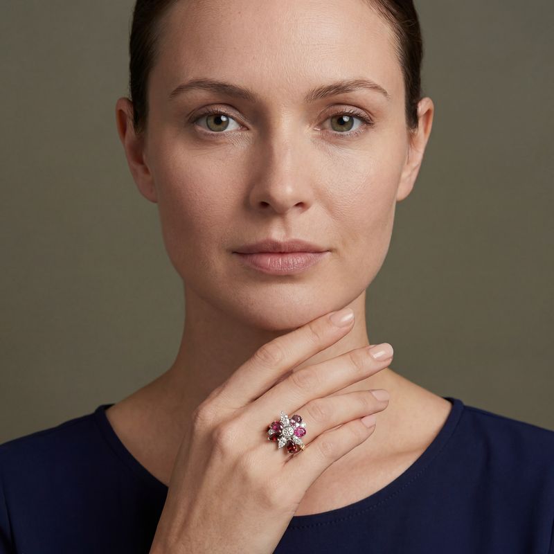 Coloured Tourmaline, Spinel, Sapphire, Garnet & Diamond Ring