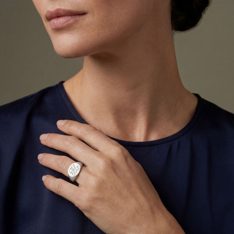 Landscape Oval Gold Signet Ring