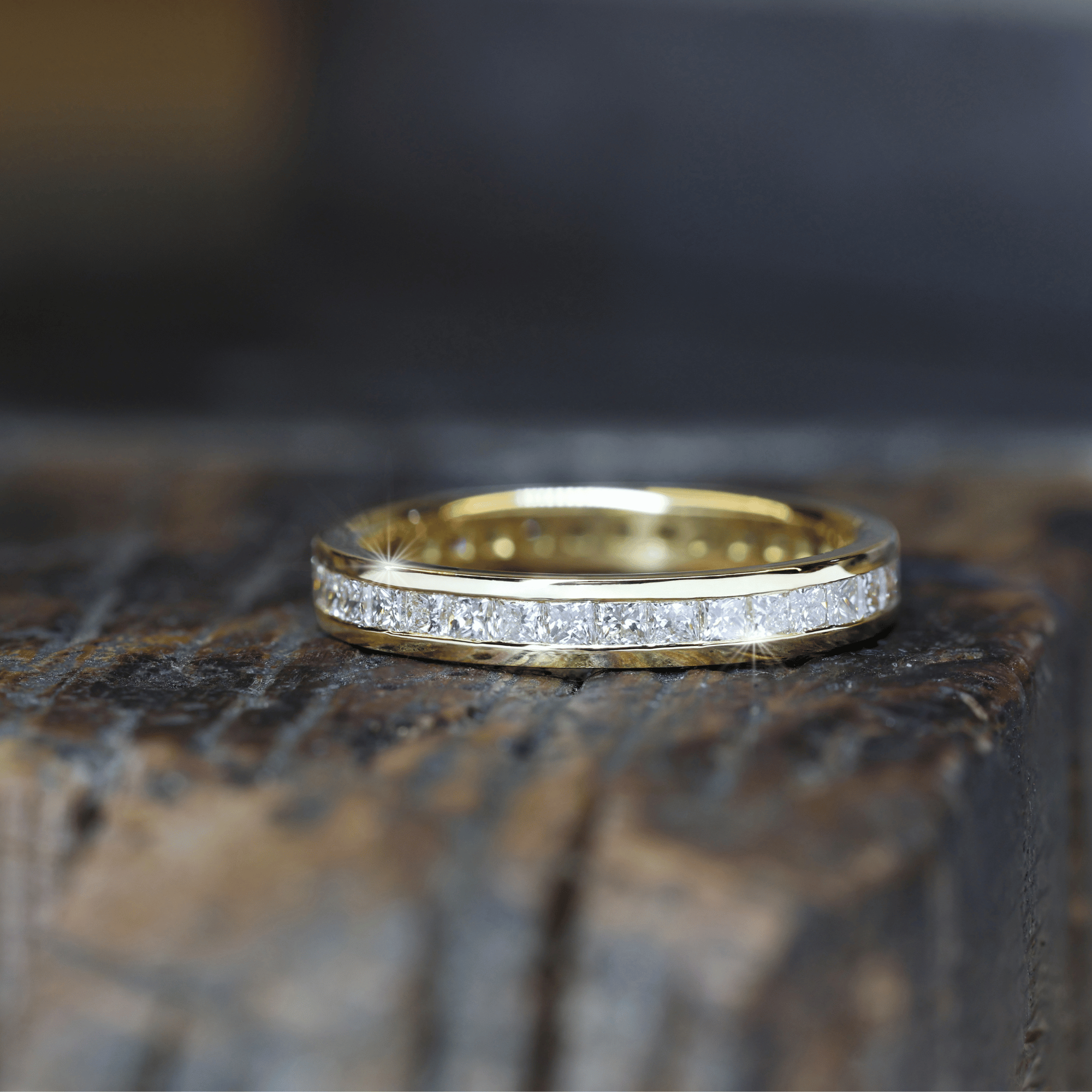 Channel Set Princess Cut Diamond Wedding Band Fairfax Roberts