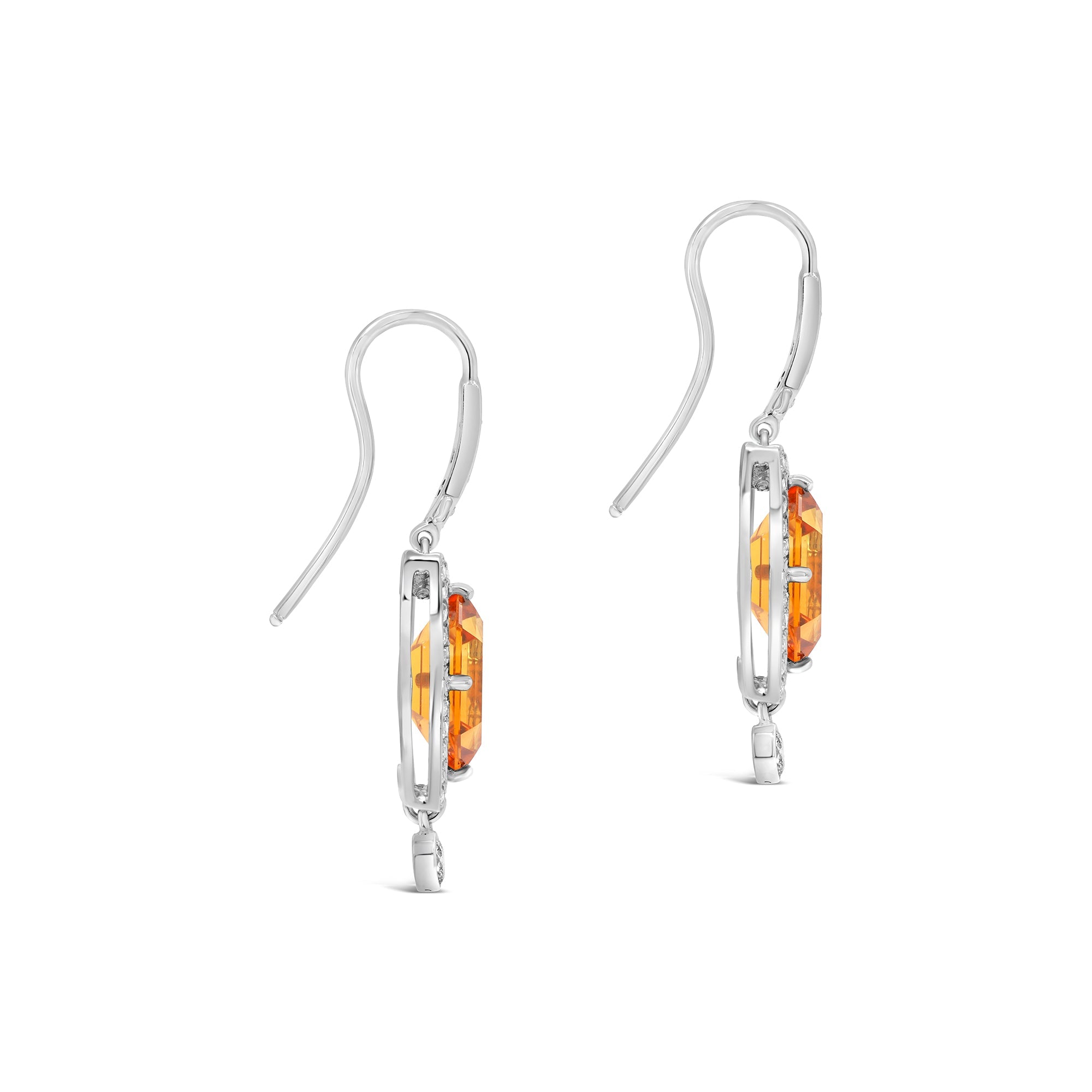 Citrine & Diamond Drop Earrings
