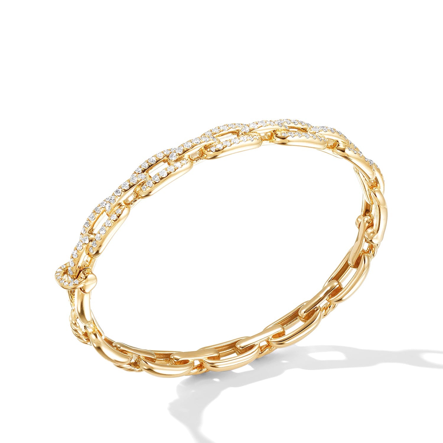 Stax Chain Link Bracelet with Diamonds in 18ct Yellow Gold - Medium